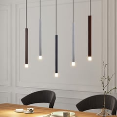 Lucande LED-riippuvalaisin Stoika, 88 cm, 5-valo, metallia