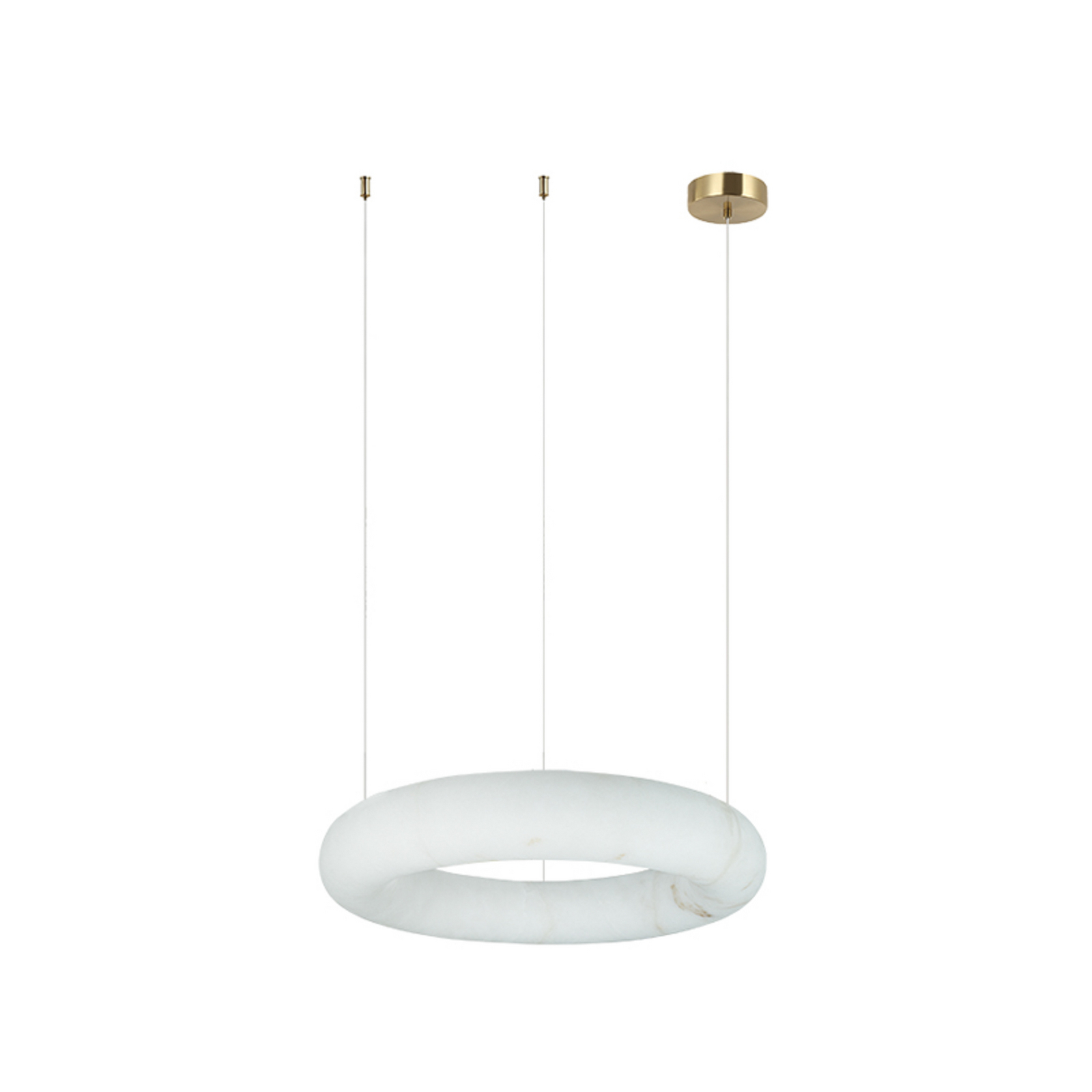 LED-hengelampe 2542, hvit, Ø 34 cm, alabast, dimbar