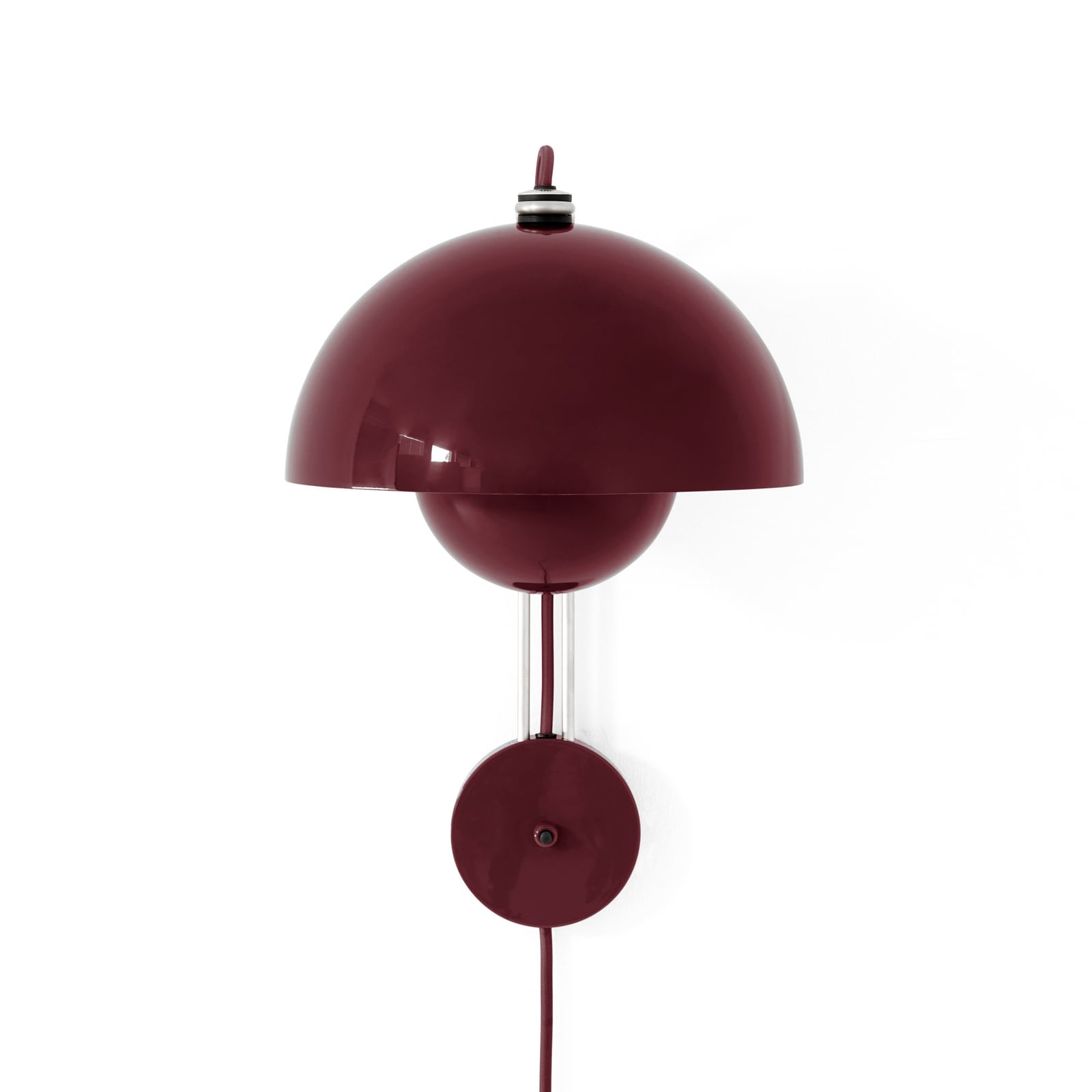 Flowerpot VP8 wall light, dark red, plug - &TRADITION Flowerpot VP8 wall light, dark red, plug - &TRADITION