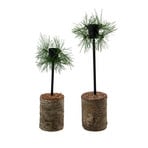 Lot de 2 bougeoirs Kings, bois de bouleau/métal - House Doctor