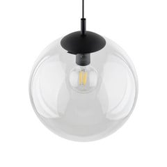 Lámpara colgante Esme, Ø 35 cm, transparente, cristal, esfera, E27