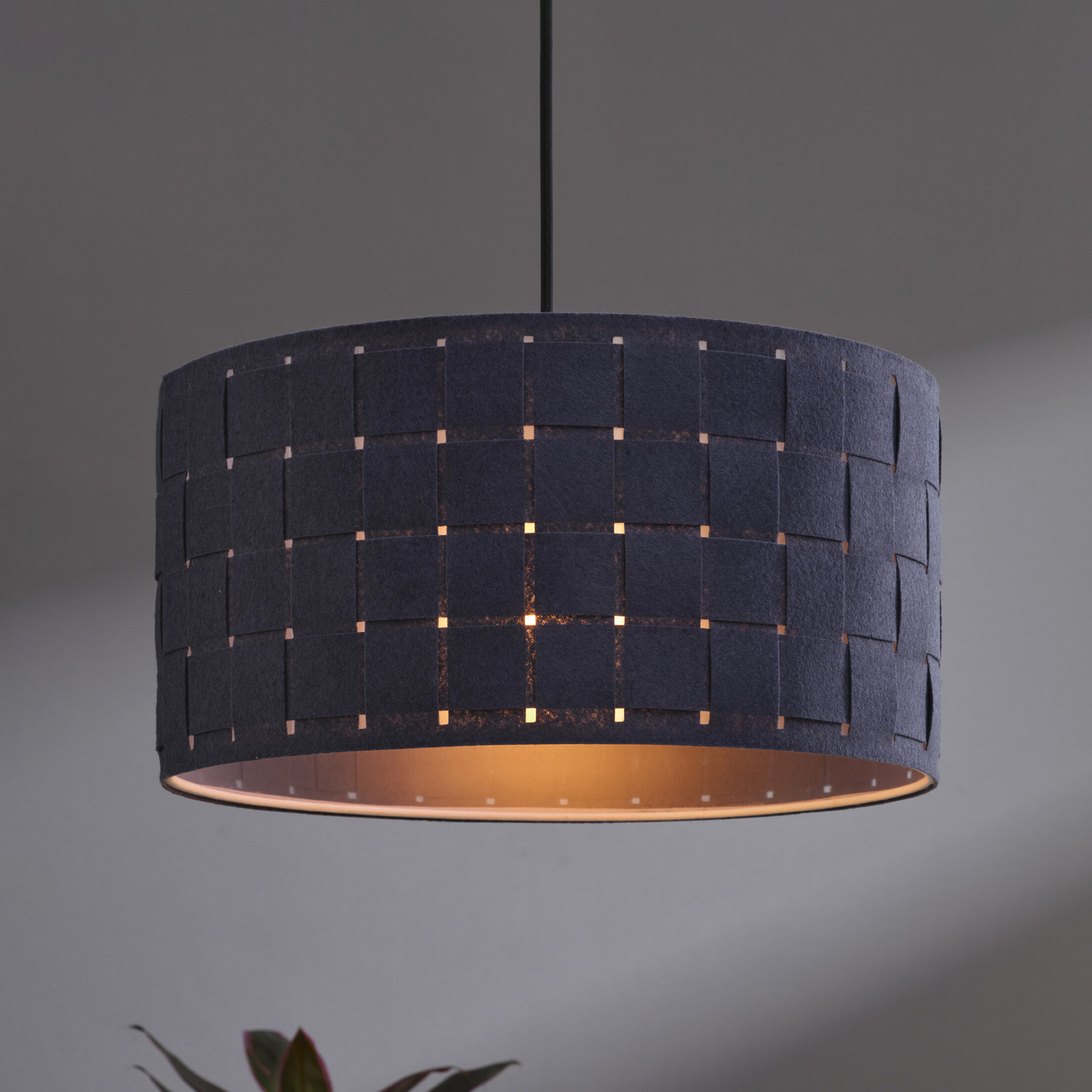 OSRAM hanging light Decor Felt Weaving, Ø 38 cm, grey, felt E27