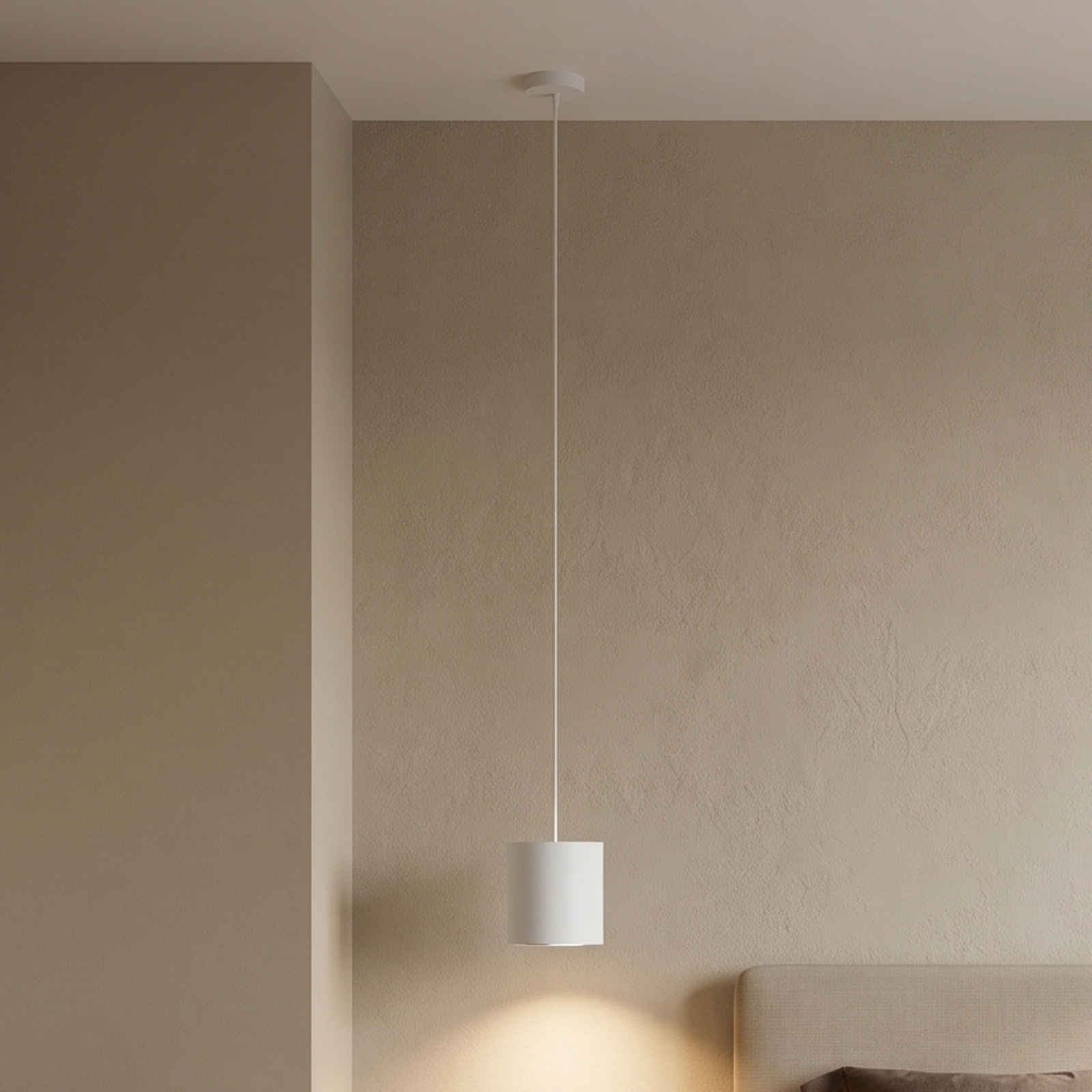 Point Duo pendant light, white, steel, Ø 13 cm, GU10