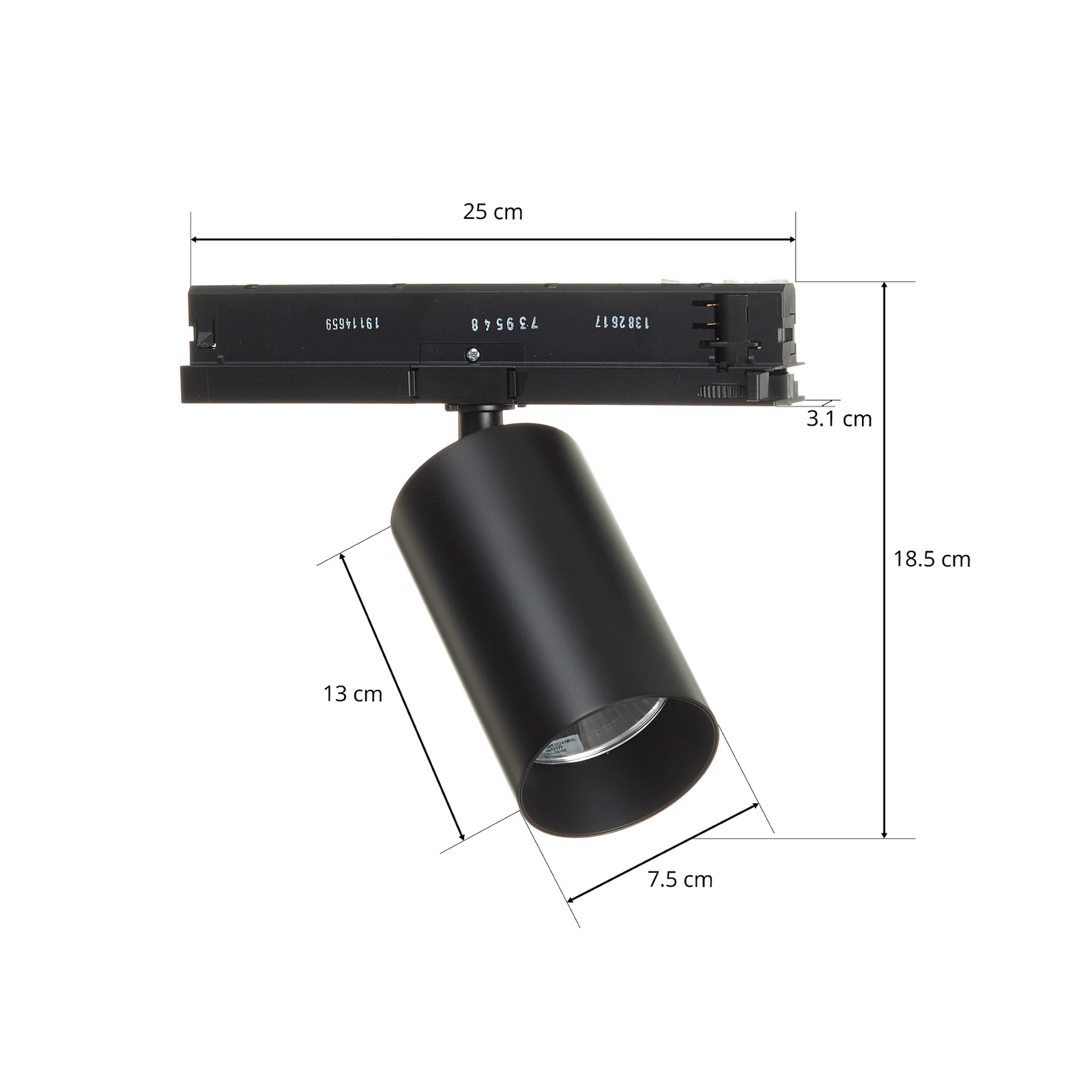 Arcchio Tamoo Projecteur LED sur rail 24W 22° noir