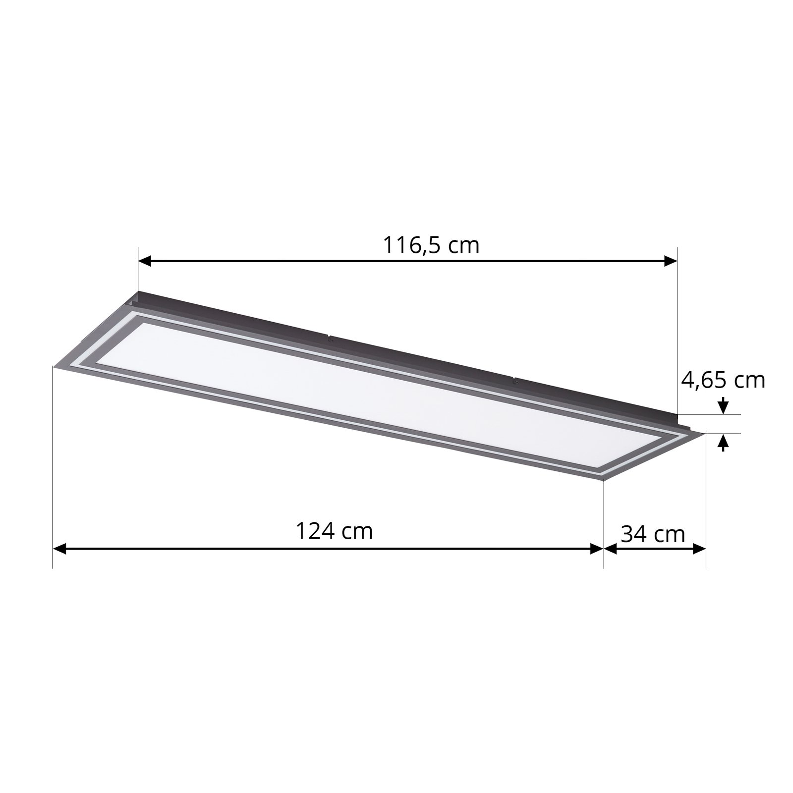 Lucande Leicy -LED-kattovalo RGBW musta 124cm