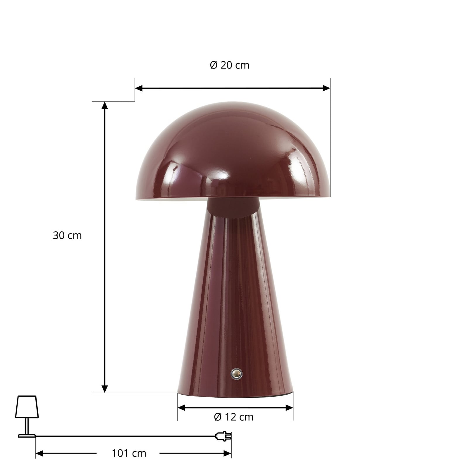 Lampe de table LED rechargeable Lindby Nevijo, rouge, Ø 20 cm, USB, variateur Lampe de table LED rechargeable Lindby Nevijo, rouge, Ø 20 cm, USB, variateur