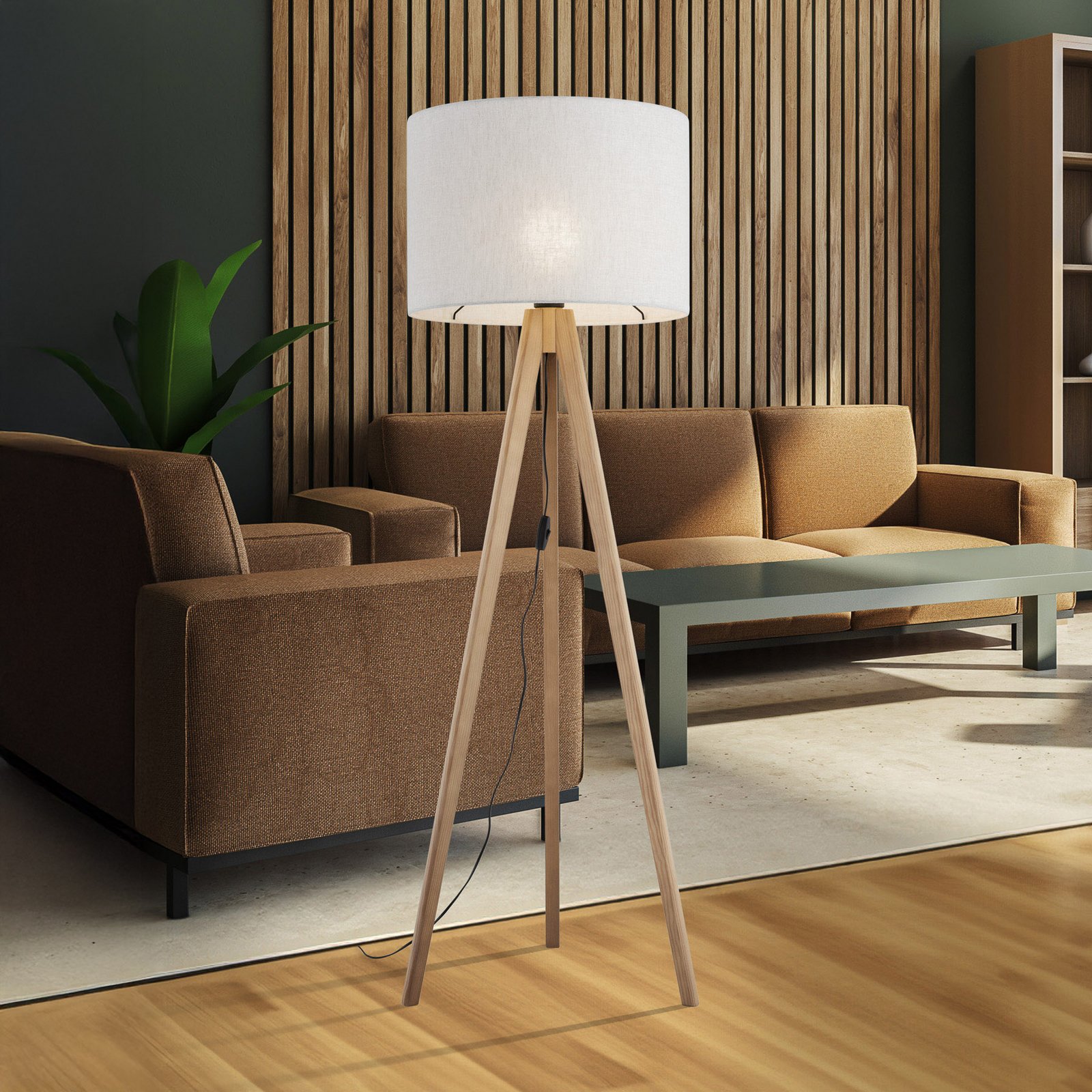 Piantana Grand, crema/pino, altezza 145 cm, E27