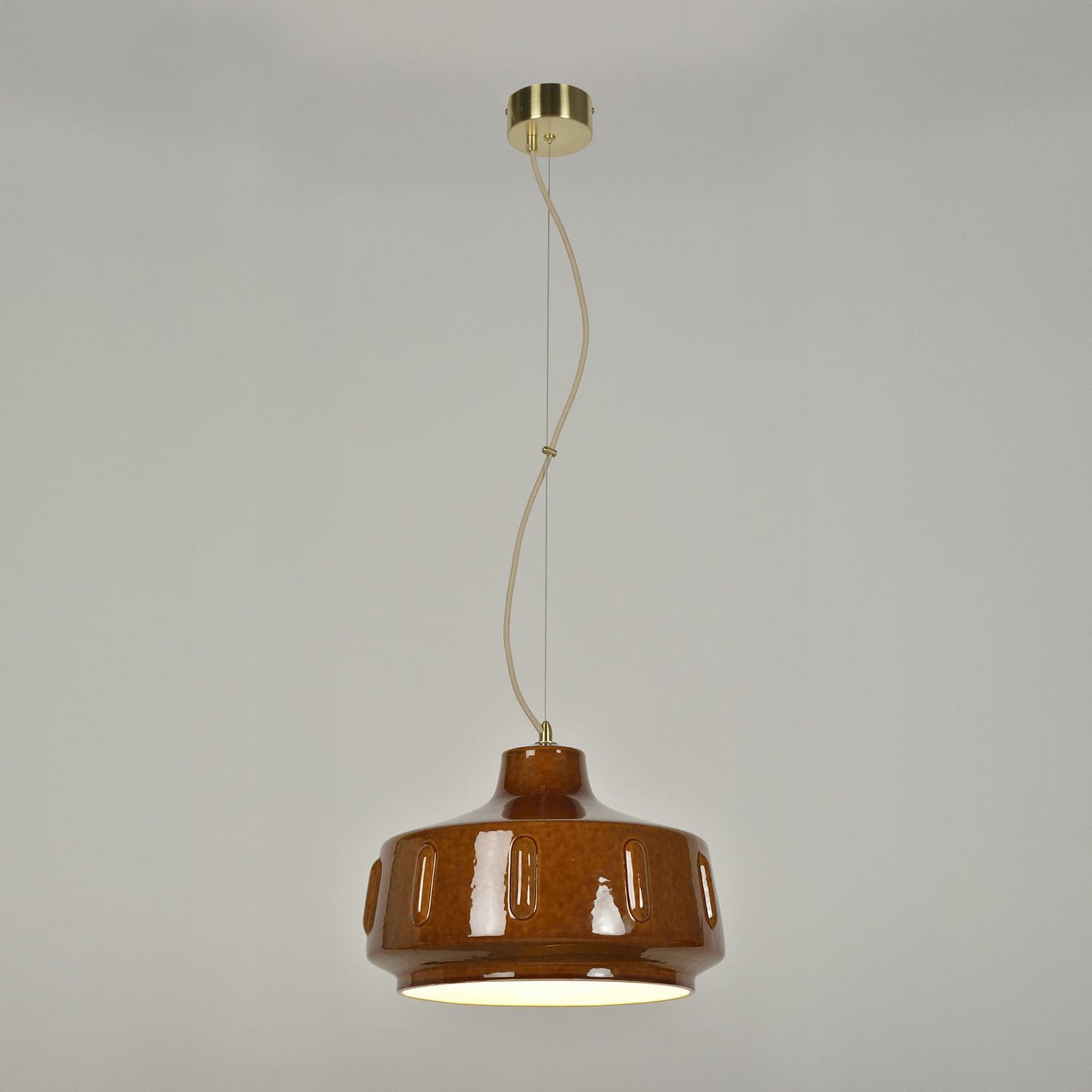 Jimmy Hängelampe Ø 38 cm, braun Keramik - MARKET SET Jimmy Hängelampe Ø 38 cm, braun Keramik - MARKET SET