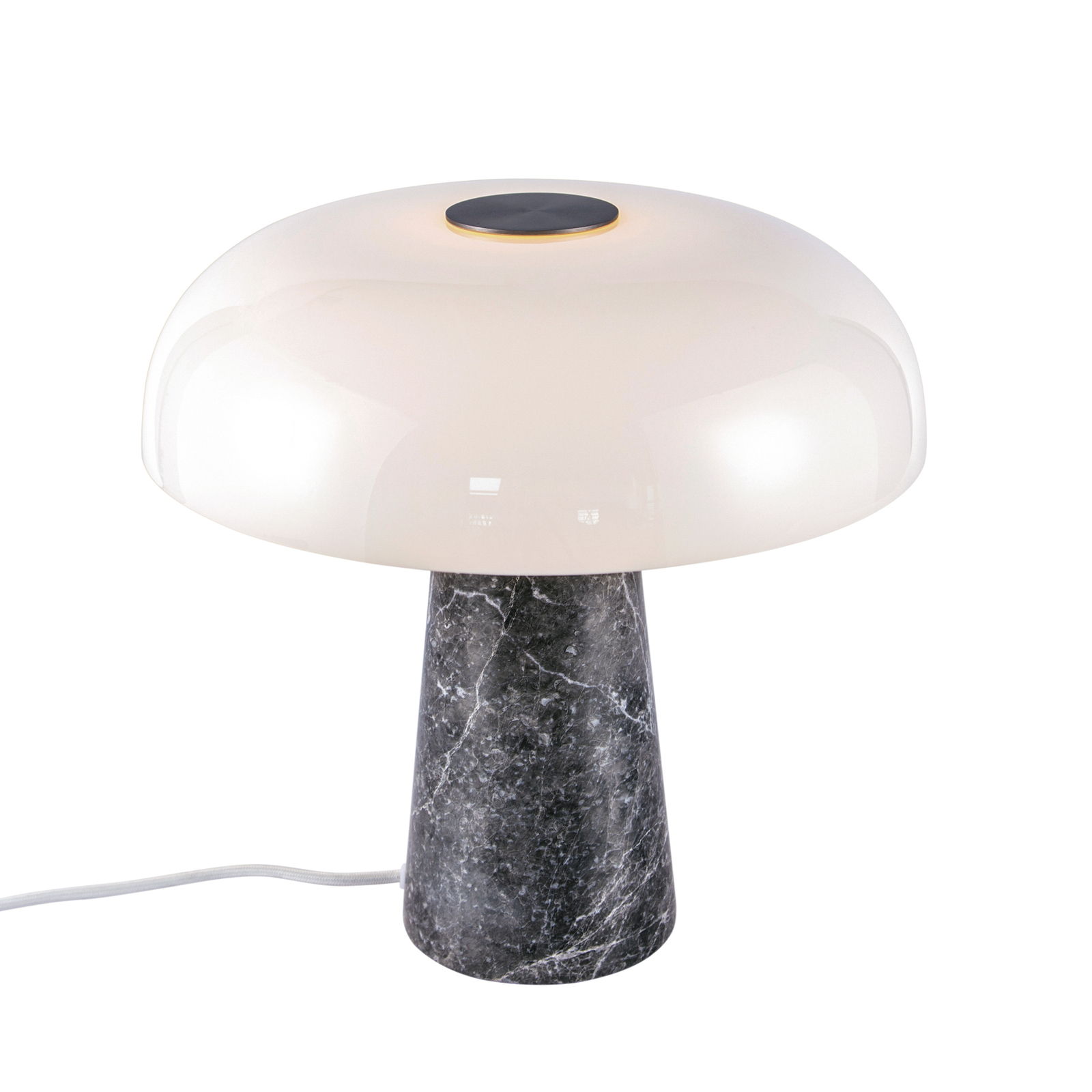 Lampa stołowa Glossy, szara/opalowa biała