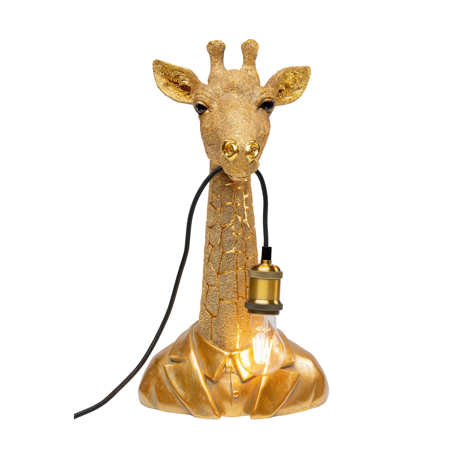 KARE Animal Giraffe stolová lampa 50 cm zlatá