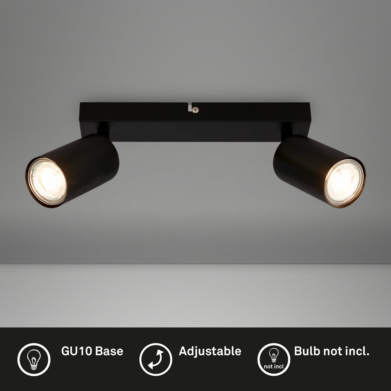 Tib downlight, black/black, 2-bulb, adjustable, metal Tib downlight, black/black, 2-bulb, adjustable, metal