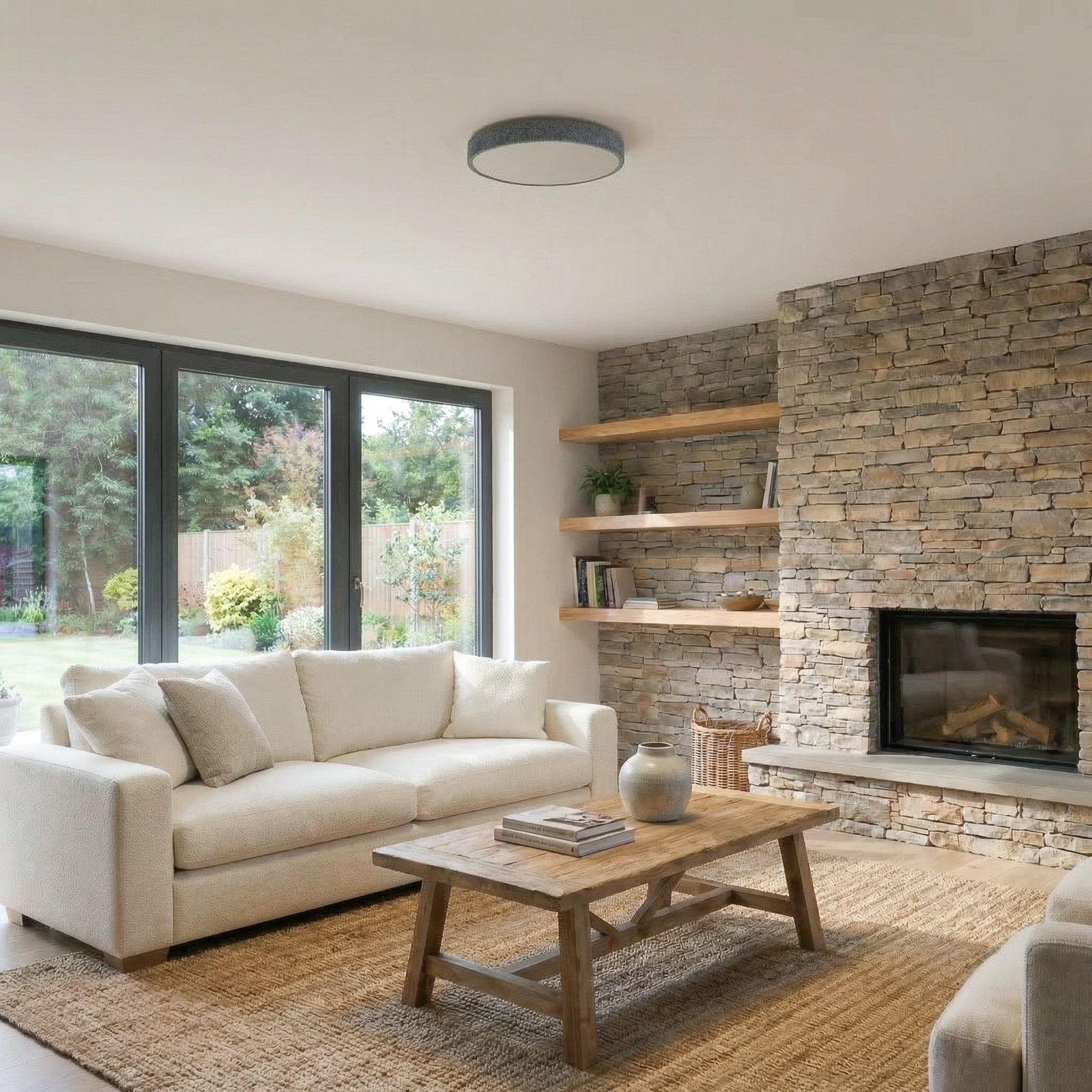 Lindby Smart LED-kattovalaisin Elmor Ø 39 cm harmaa RGB CCT