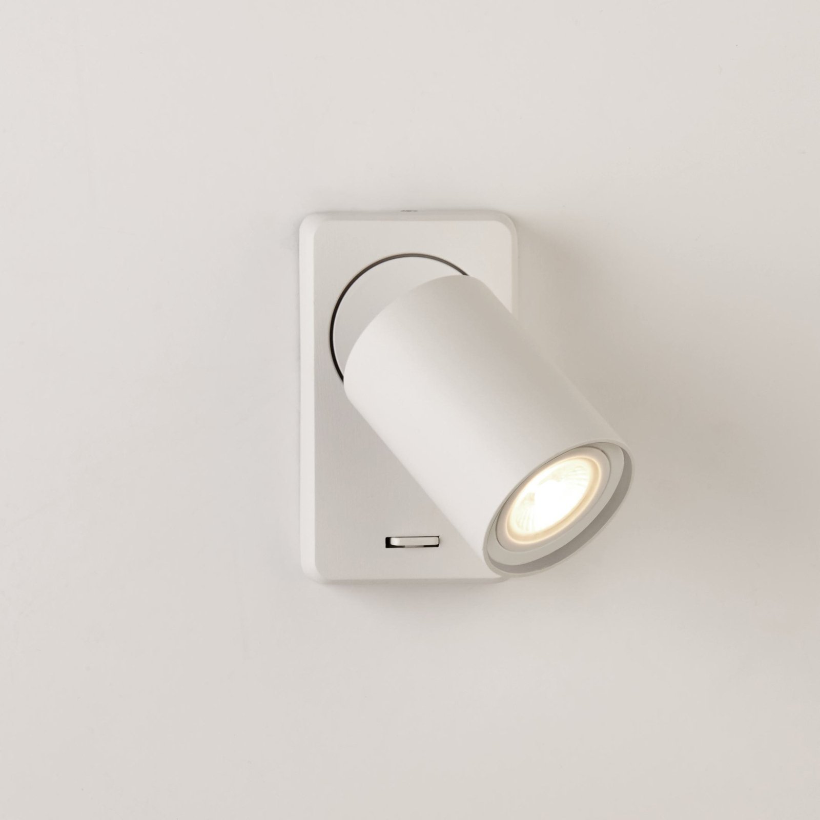 Switched wall light, white, aluminium, switch, GU10