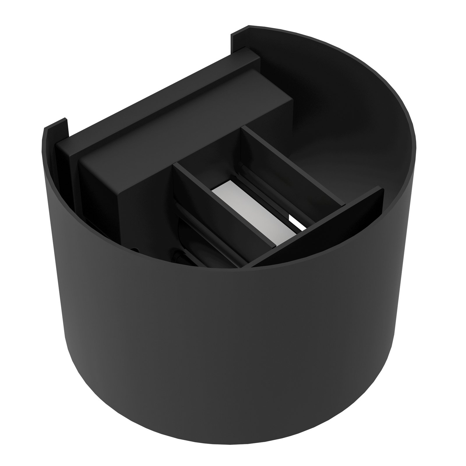 LED-Außenwandlampe Calpino 3, schwarz, Breite 14 cm, 2-flg.