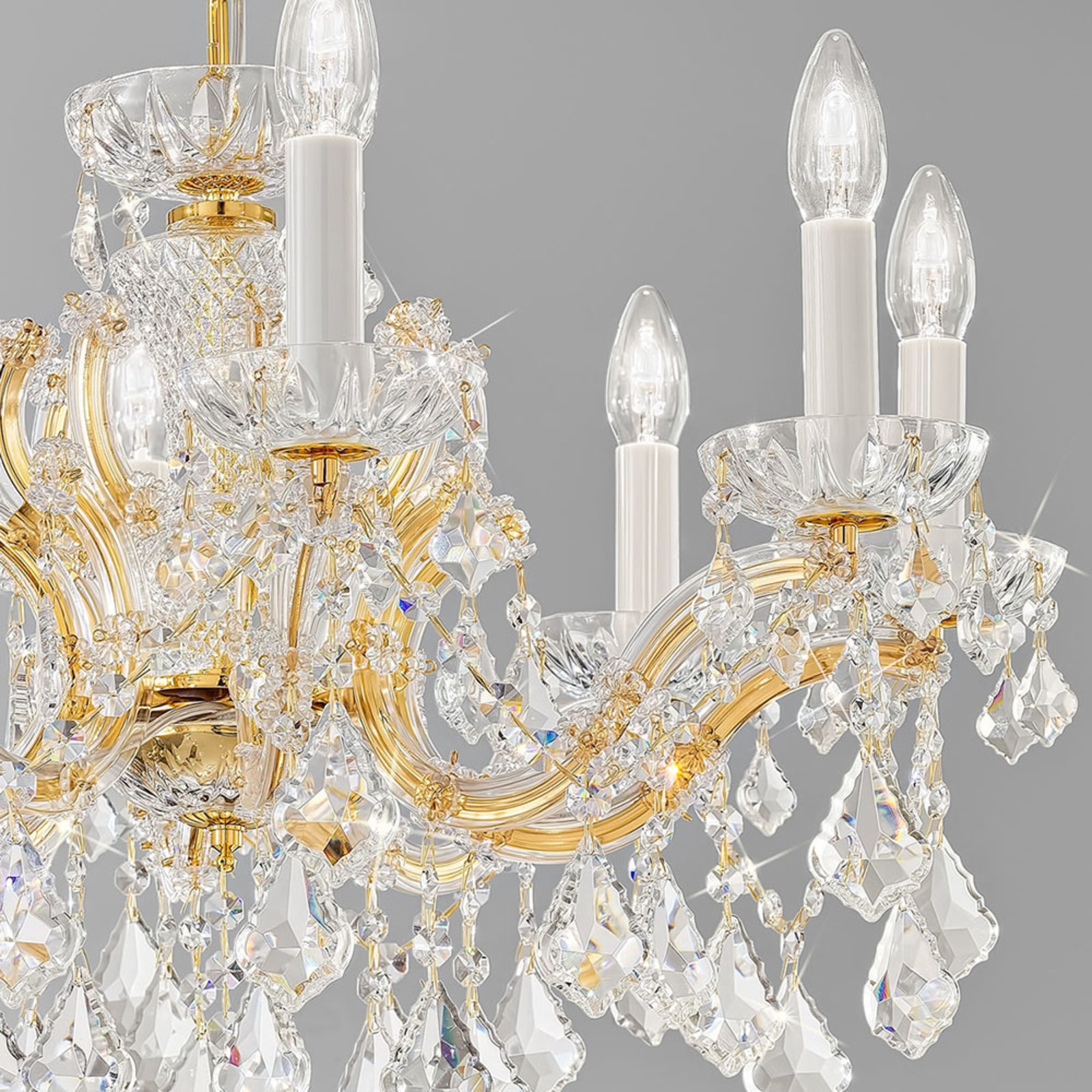 KOLARZ Maria Louise chandelier, 24 ct gold 8-bulb