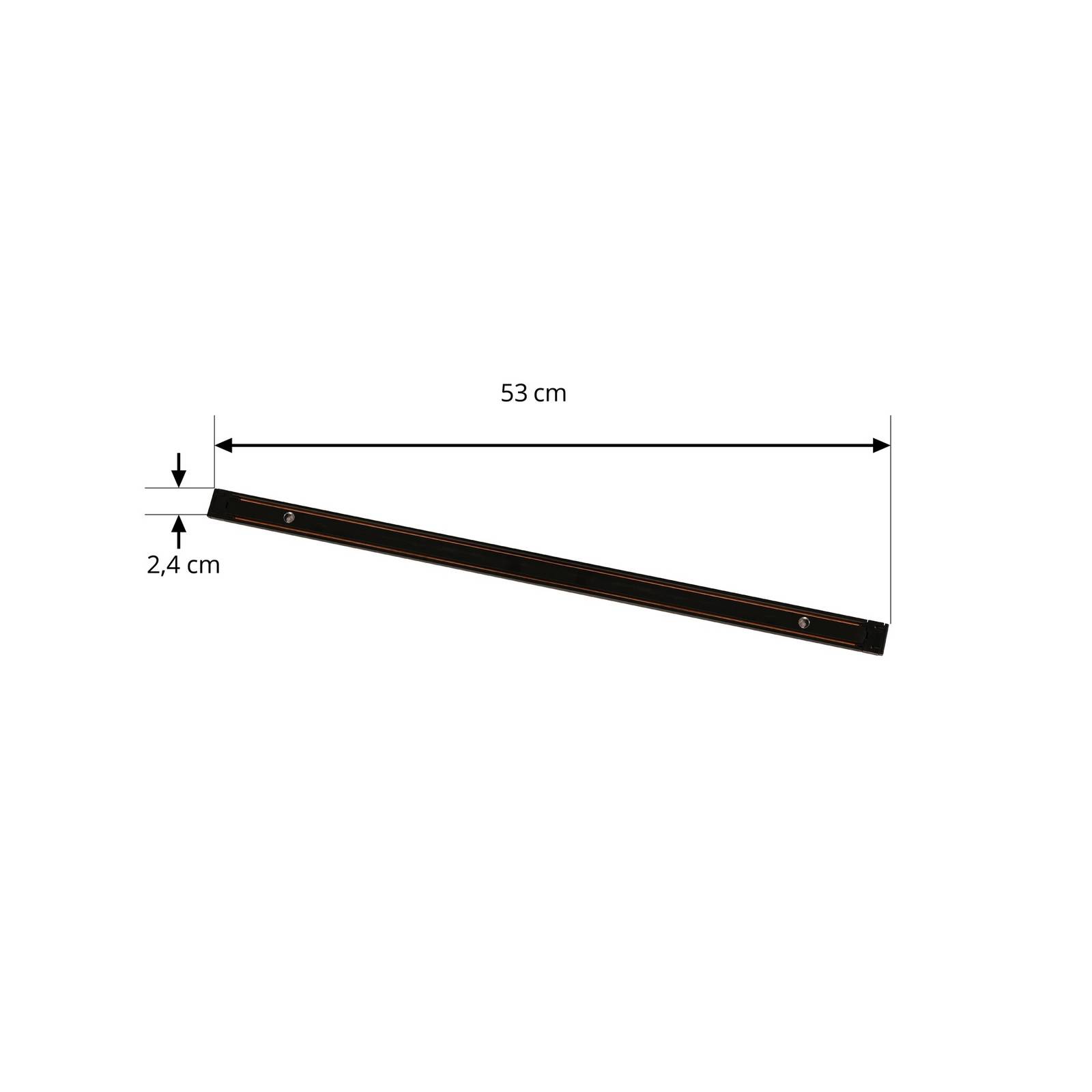 LINDBY stroomrail Lumaro, zwart, aluminium, lengte 53 cm