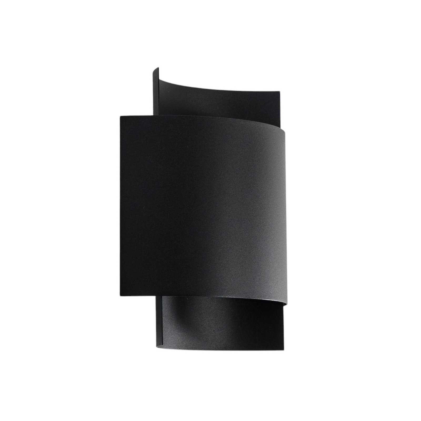 Wandlampe Pako aus zwei Stahlplatten in Schwarz