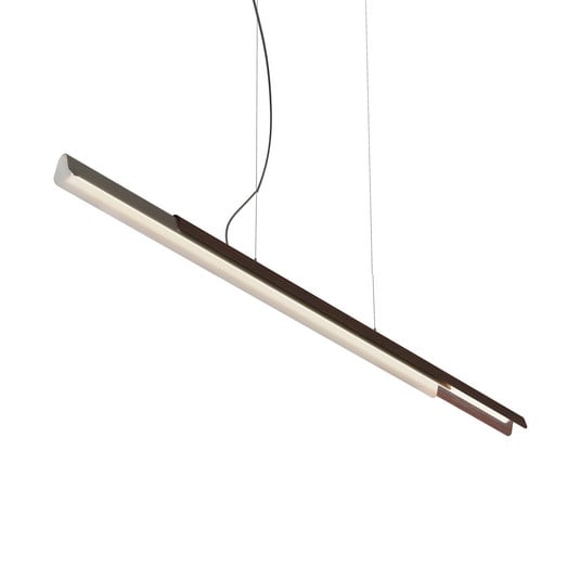 kdln Hängelampe Dala linear, dunkelgrau/holz, 2.700 K 150 cm