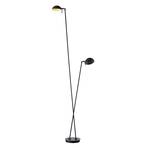 LED stojacia lampa Samy 2 svetlá 180cm čierna/zlatá