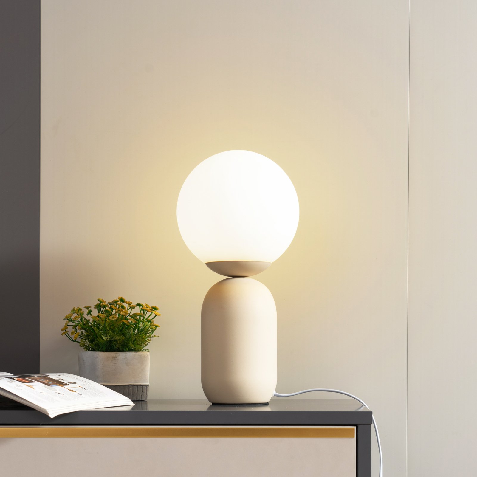 Lennes Table Lamp Beige - Lindby