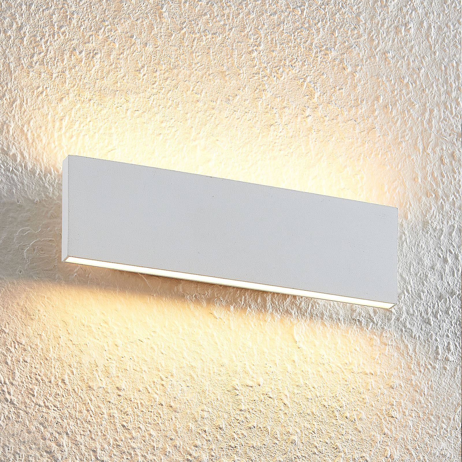 Lindby Ignazia LED nástenná lampa, 28 cm, biela