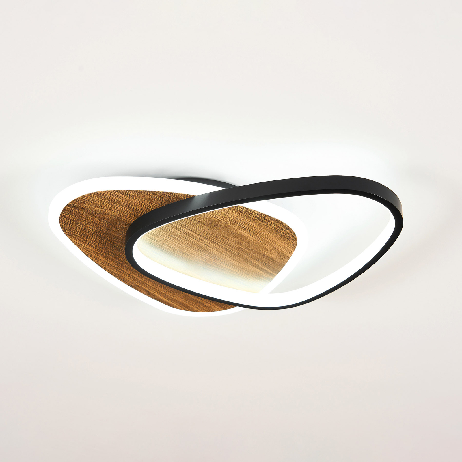 LED nástěnné svítidlo Ovest, světlé dřevo, délka 45 cm, dřevo, CCT