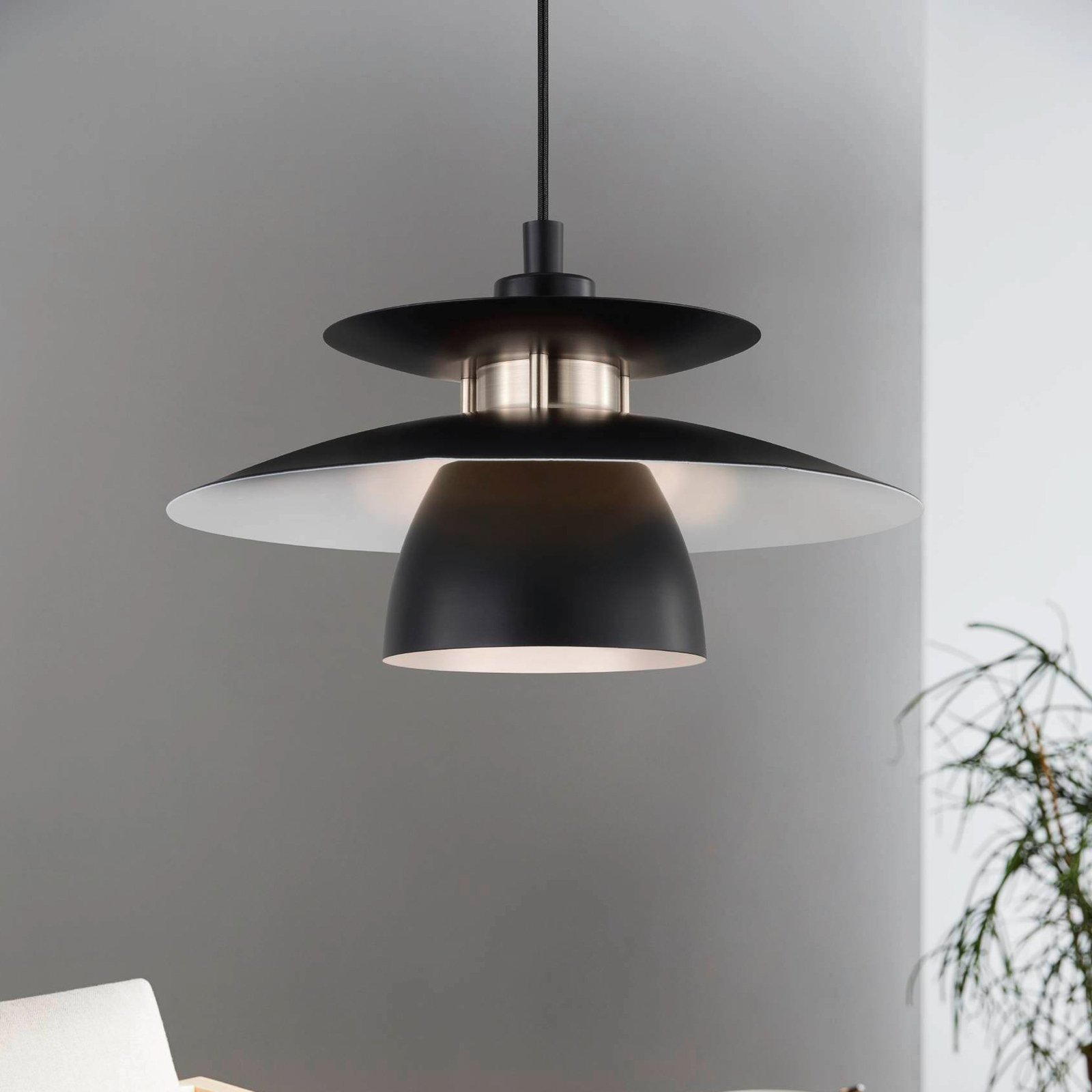 Brenda pendant light with two lampshades
