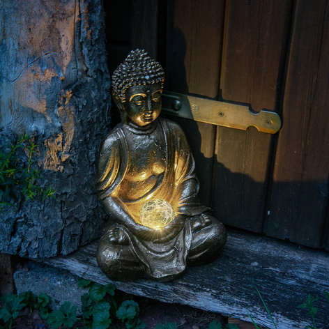 Buddha LED-solcellelampe med dekorativ effekt