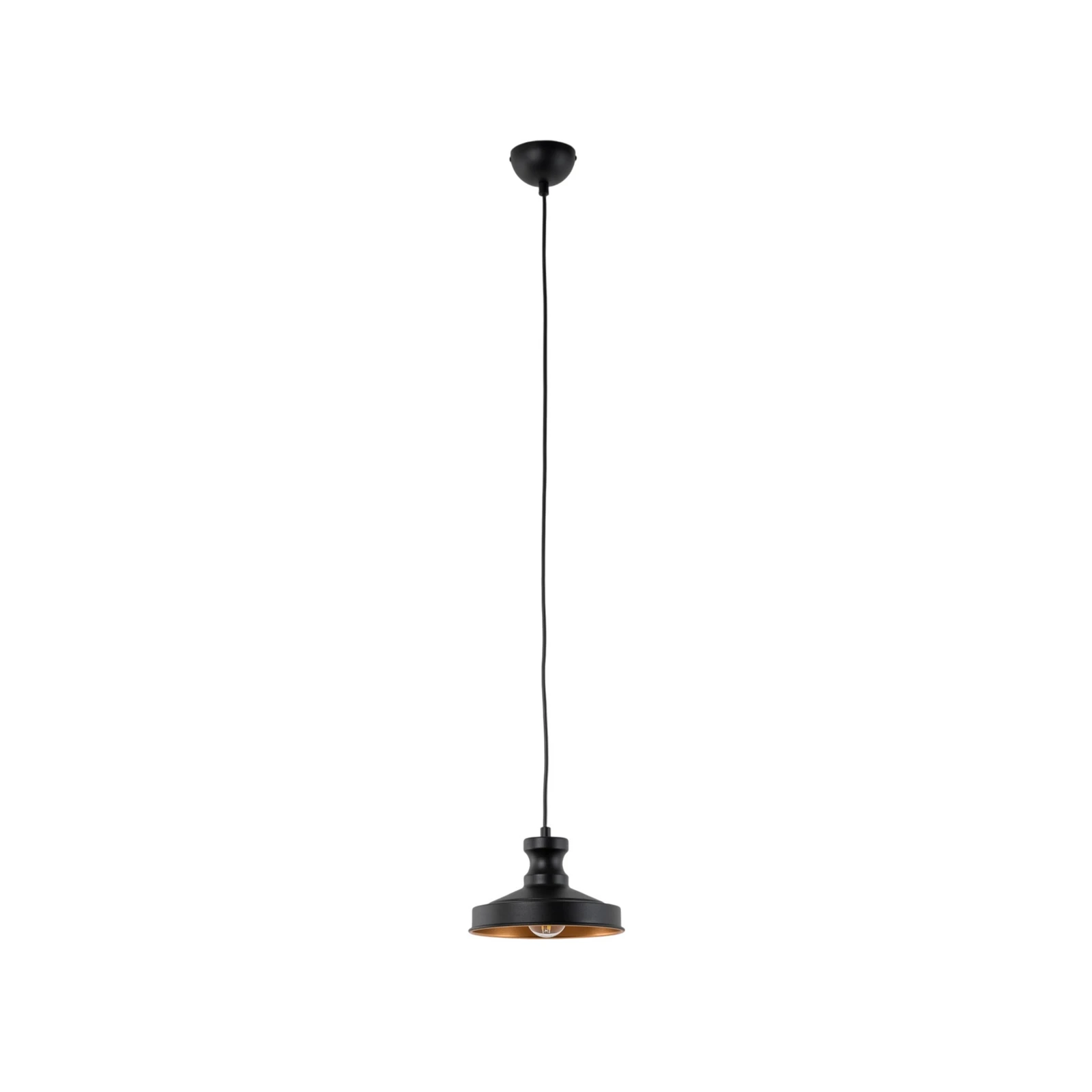 Závěsné světlo Berceste, černé, kov, Ø 22 cm, E27