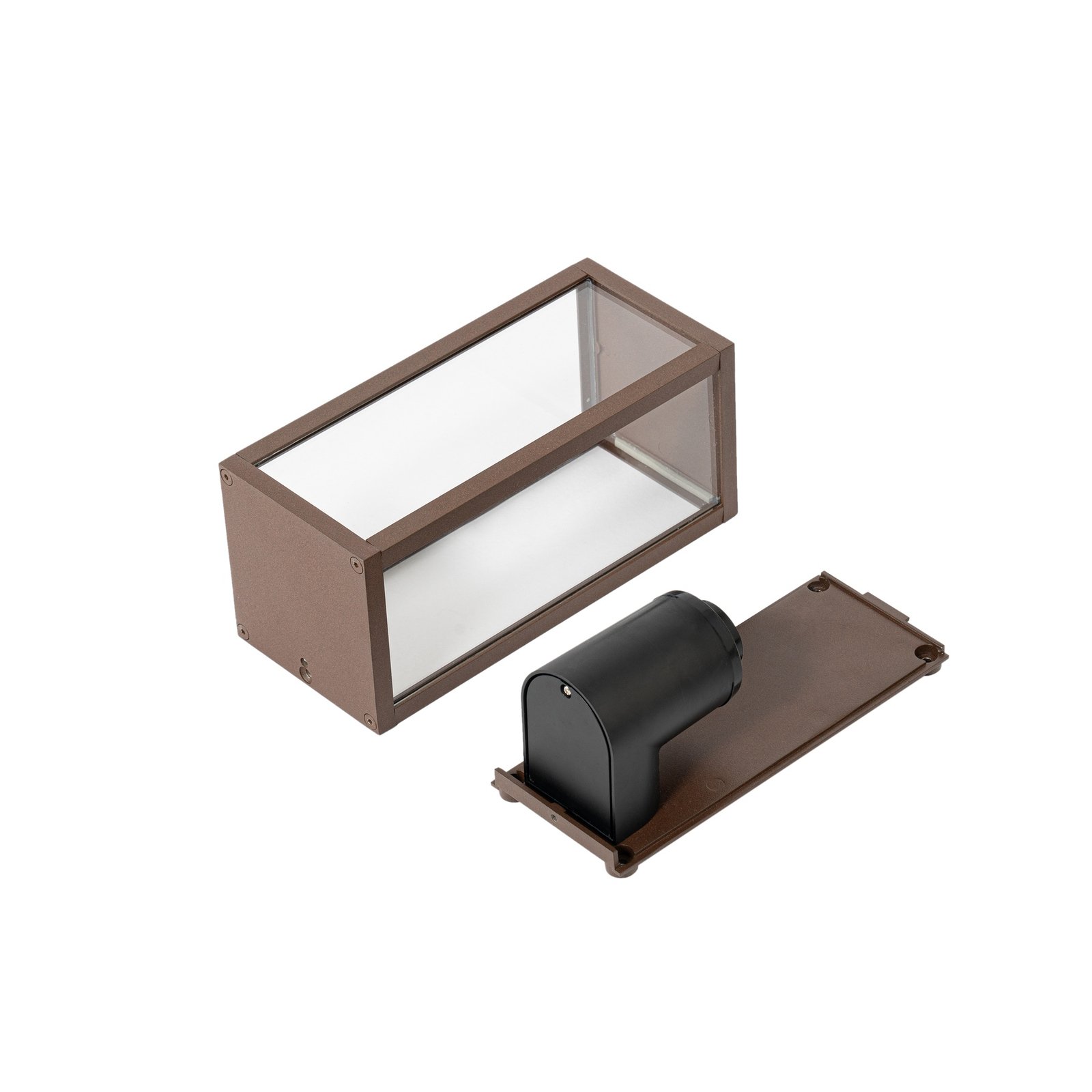 Lindby outdoor wall light Robigus, rust-coloured, aluminium