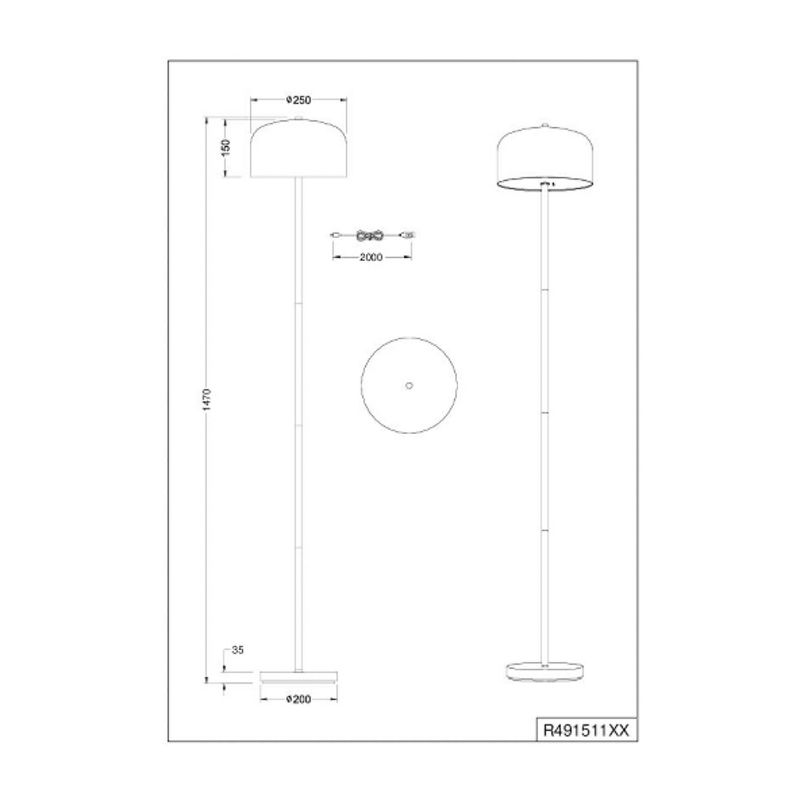 LED-Akku-Stehleuchte Jeff, coffee, dimmbar, Höhe 147 cm günstig online kaufen