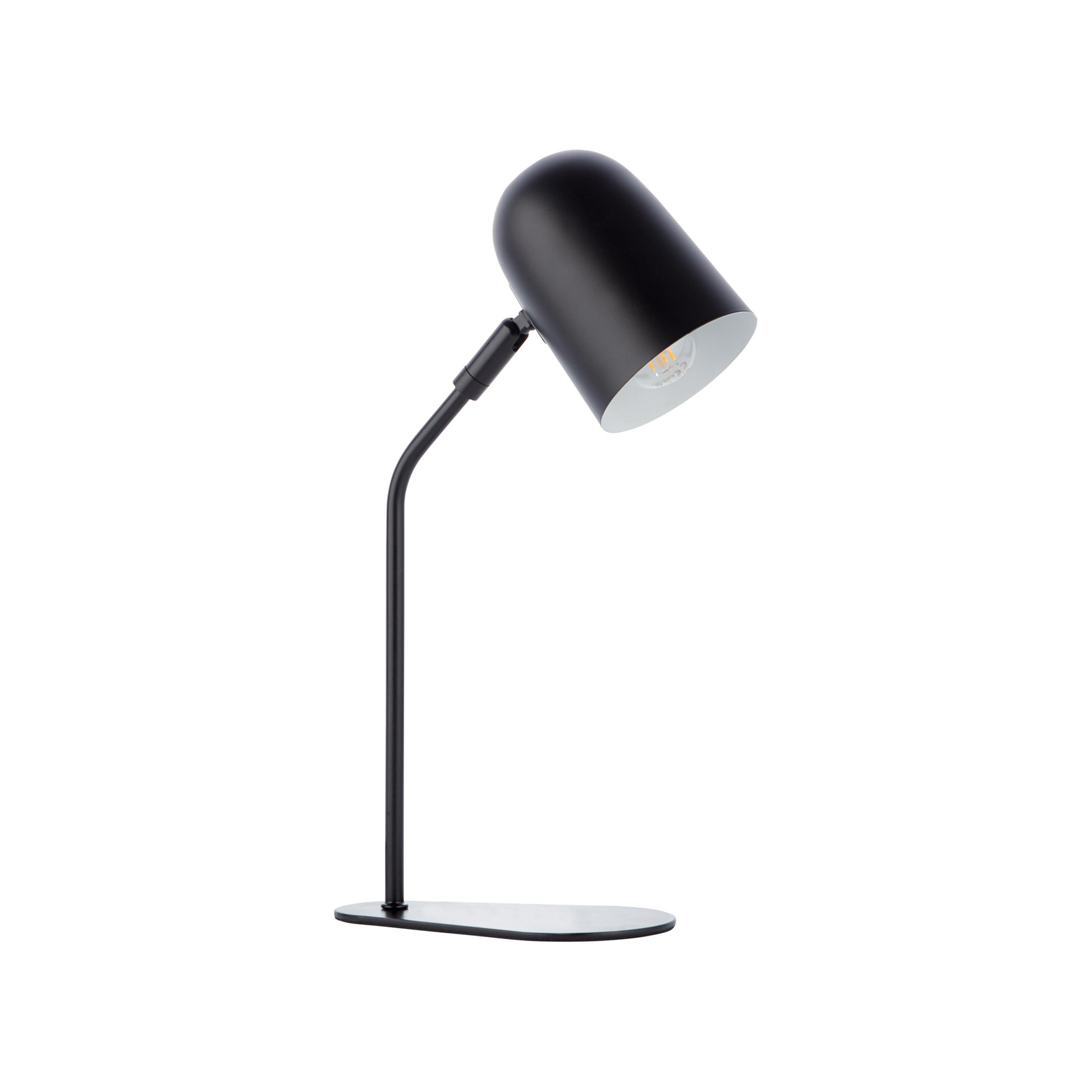 Tong bordlampe, sort, højde 38 cm, metal