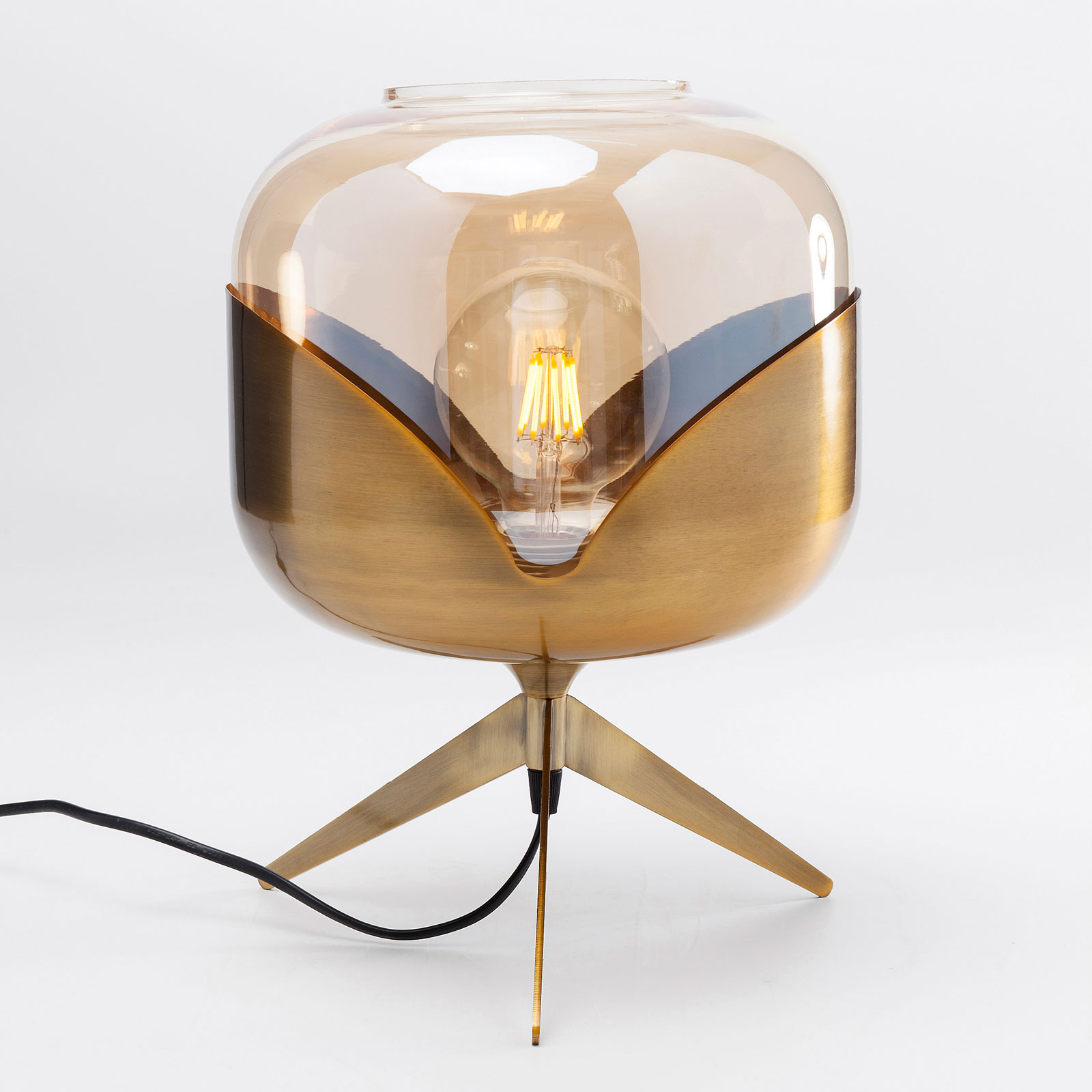 Lampa stołowa Kare Golden Goblet Ball, mosiądz