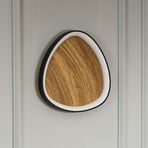 LED wall light Bezi, light wood, Ø 45 cm, wood, CCT