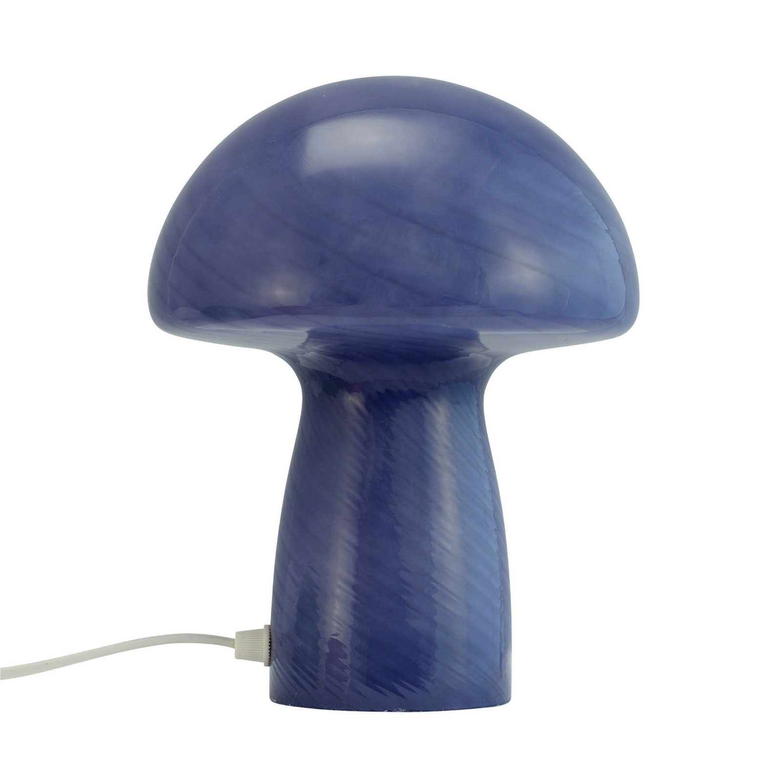 Lampada da tavolo Dyberg Larsen Mushroom, blu, altezza 23 cm, vetro