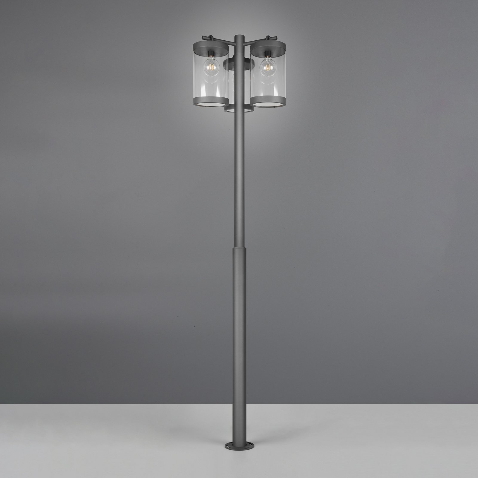 Sambesi outdoor light, H 240 cm, anthracite, twilight sensor
