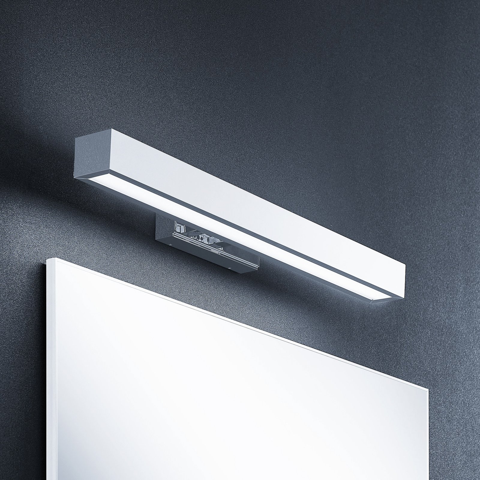 Lindby Janus LED bathroom and mirror light 60 cm, for Bathroom, aluminium, glass, plastic, 10.5 W, energy efficiency: A+, W: 60 cm, H: 5 cm