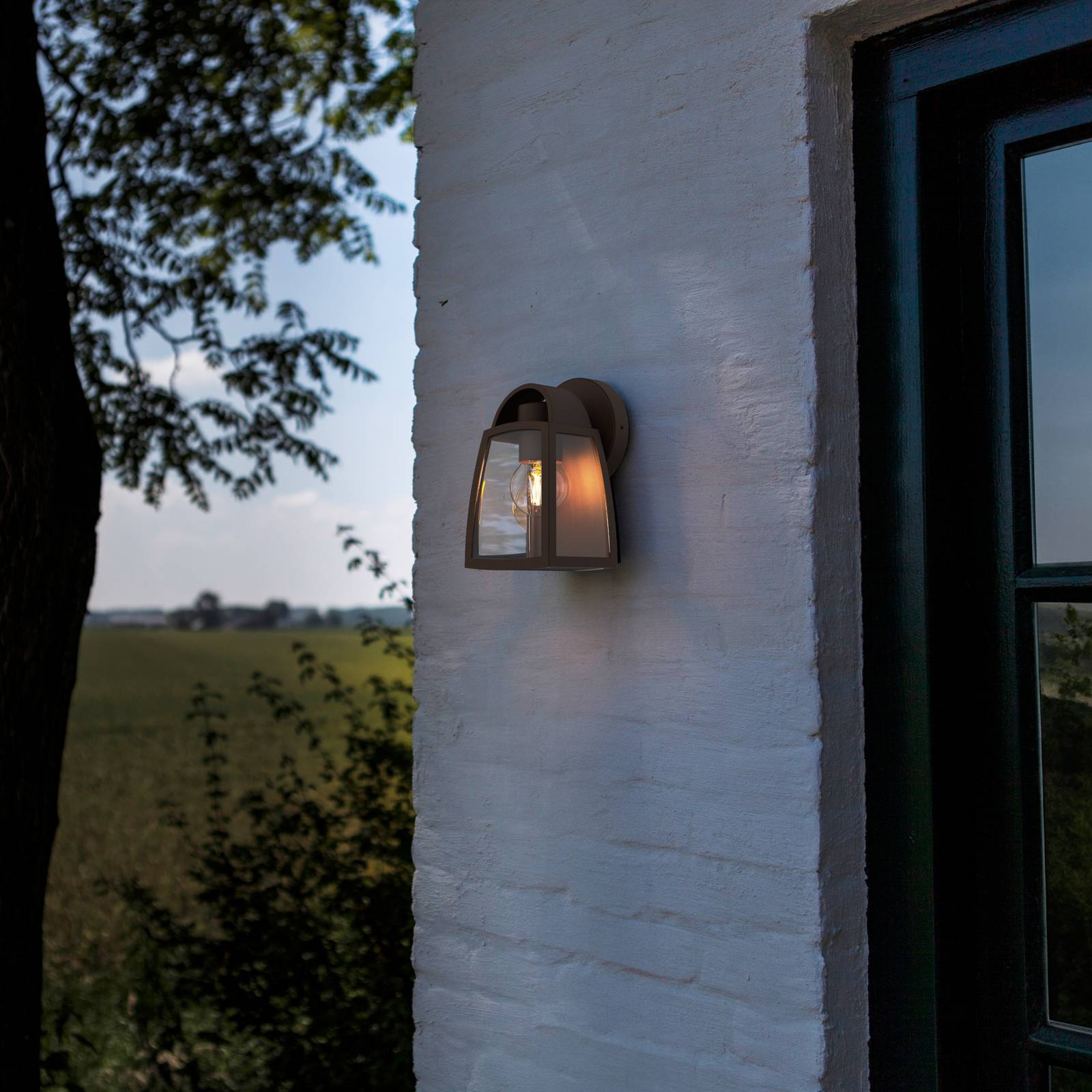 LUTEC Buitenwandlamp KELSEY, zwart, hoogte 20 cm, metaal, IP44 E27