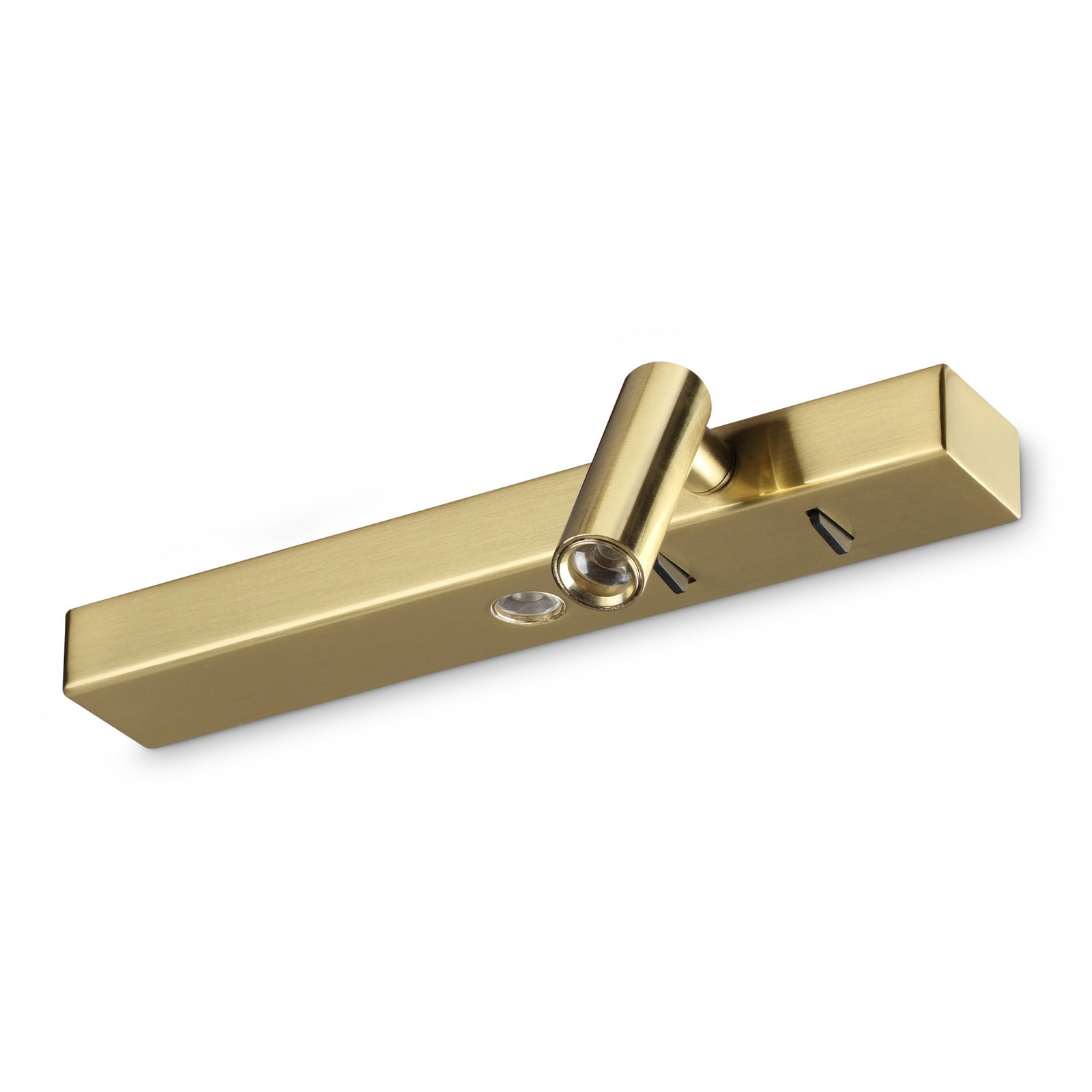 Ideal Lux LED wall lamp Bonne Nuit 2, brass-coloured, 22 cm