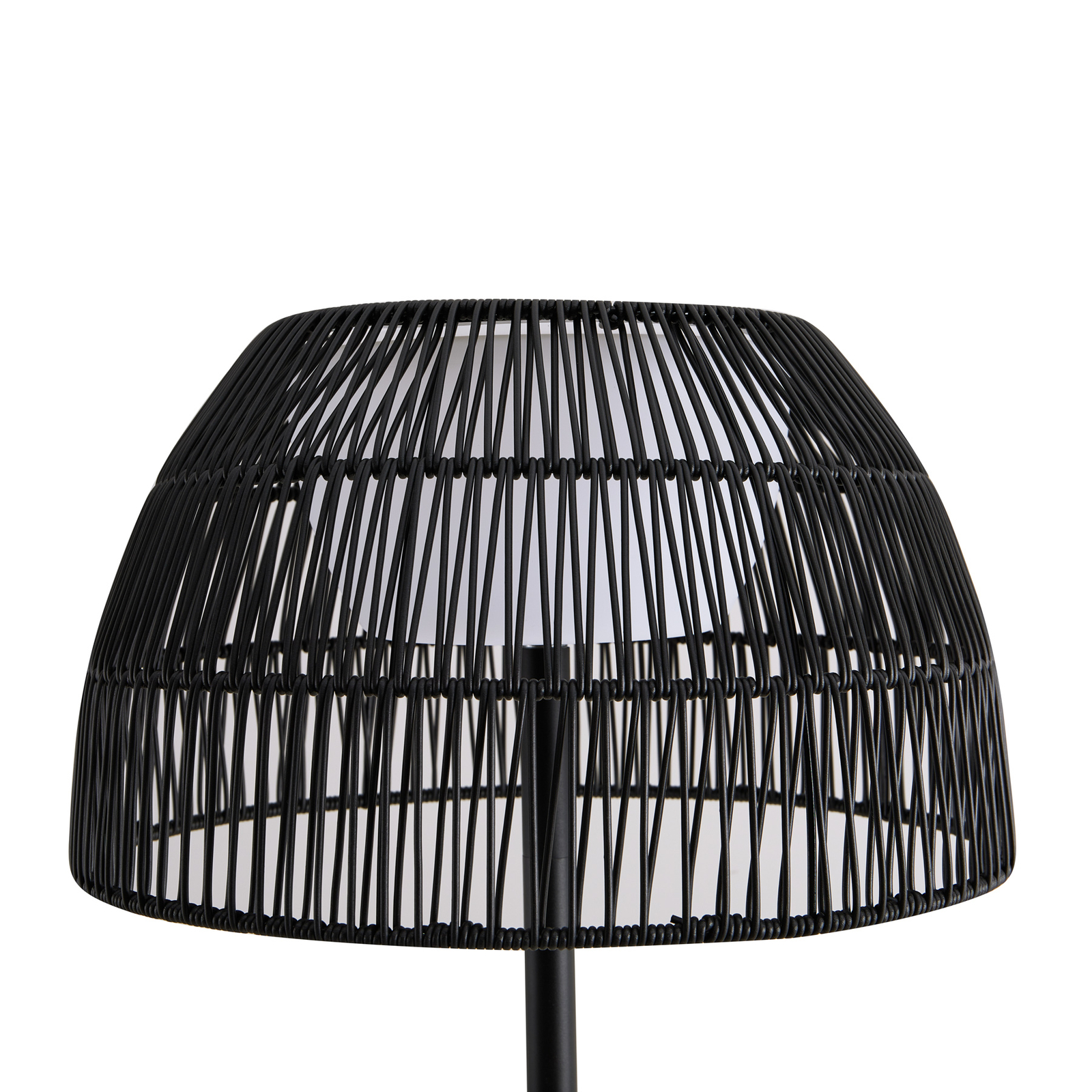 Lucande Candeeiro de pé exterior LED Heribio, preto, ferro, 153 cm