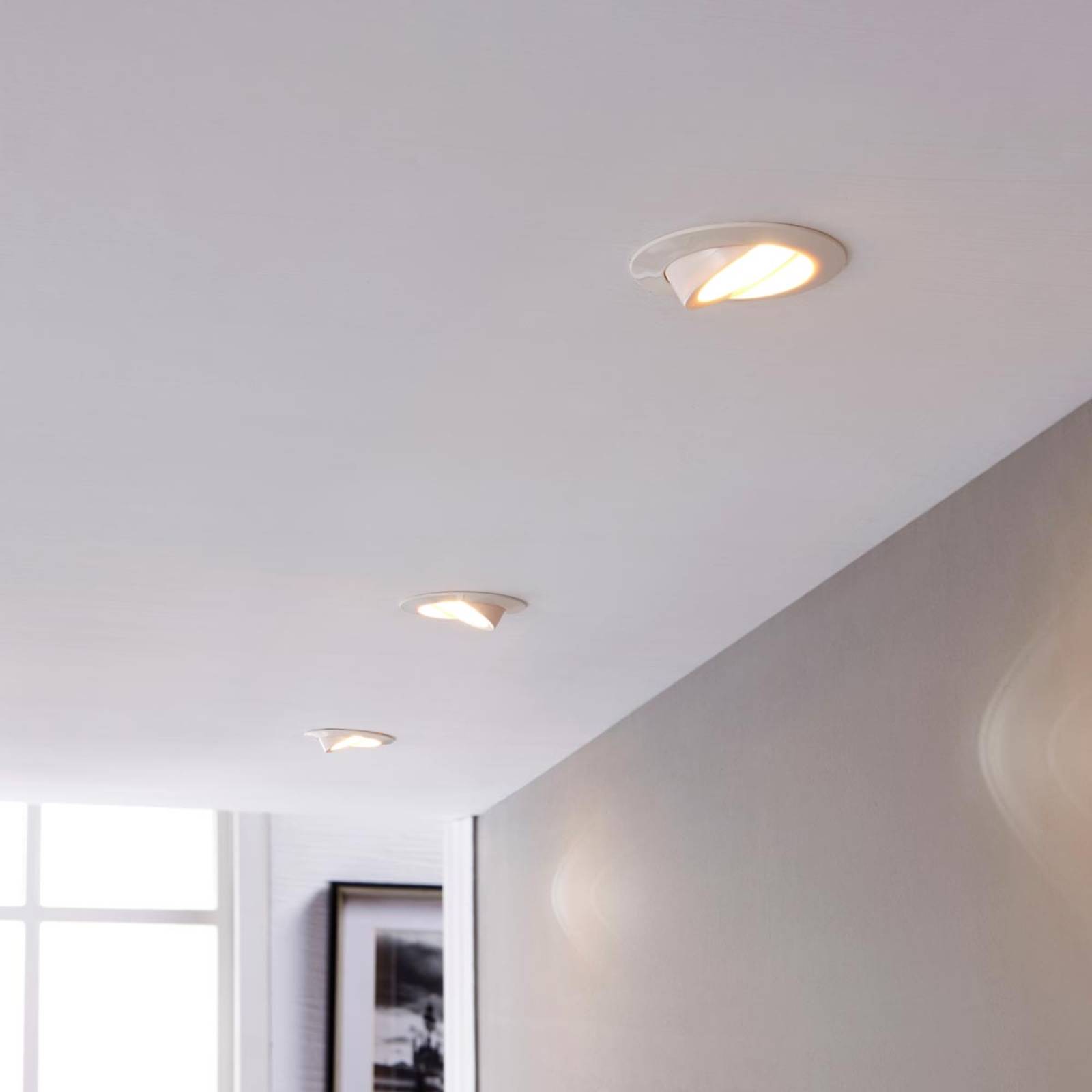 Lampenwelt.com Weißer LED-Einbaustrahler Andrej im 3er-Set, rund