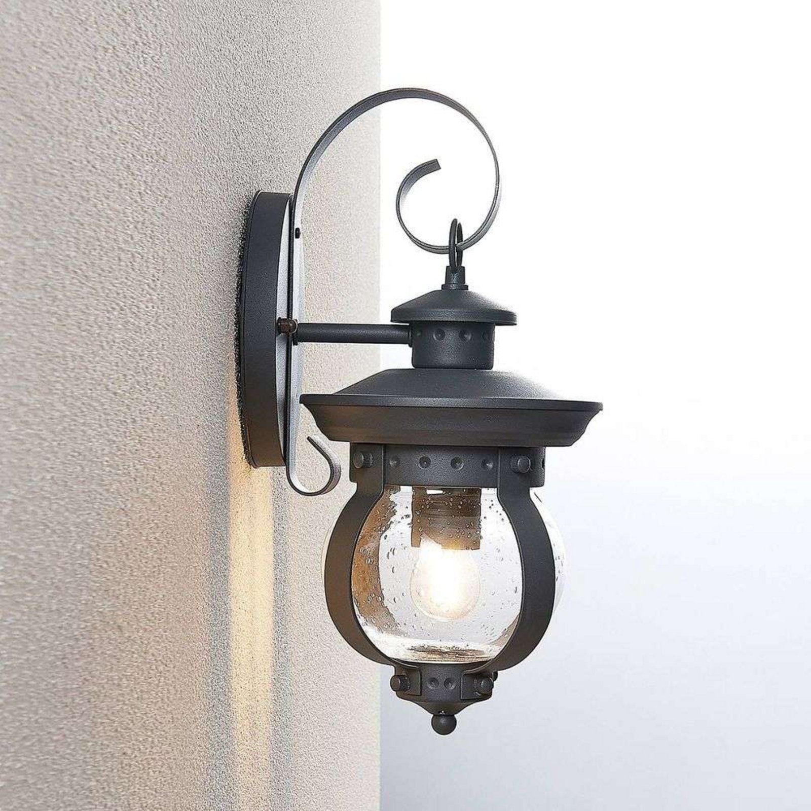 Farley Außen Wandleuchte Dark Grey - Lindby