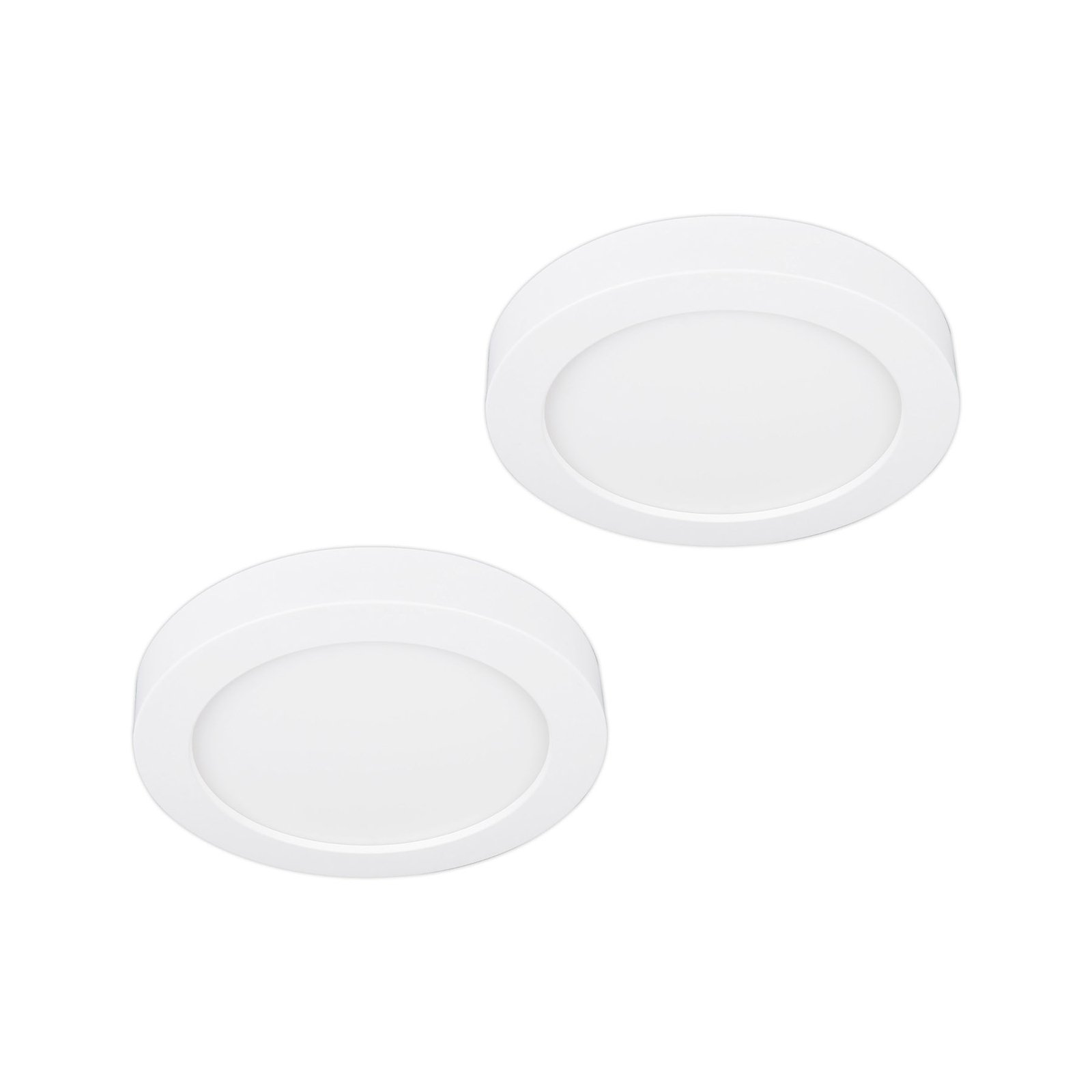 Prios LED ceiling lamp Edwina, white, 17.7cm, 2pcs, dimmable