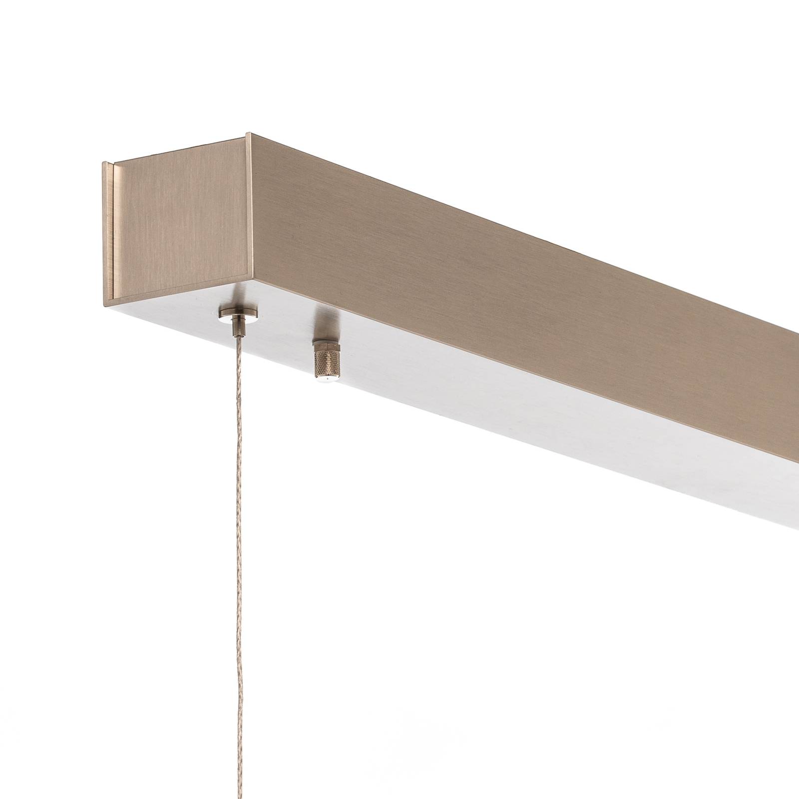 Quitani Lampa wisząca LED Kiera, dąb/nikiel, 118 cm