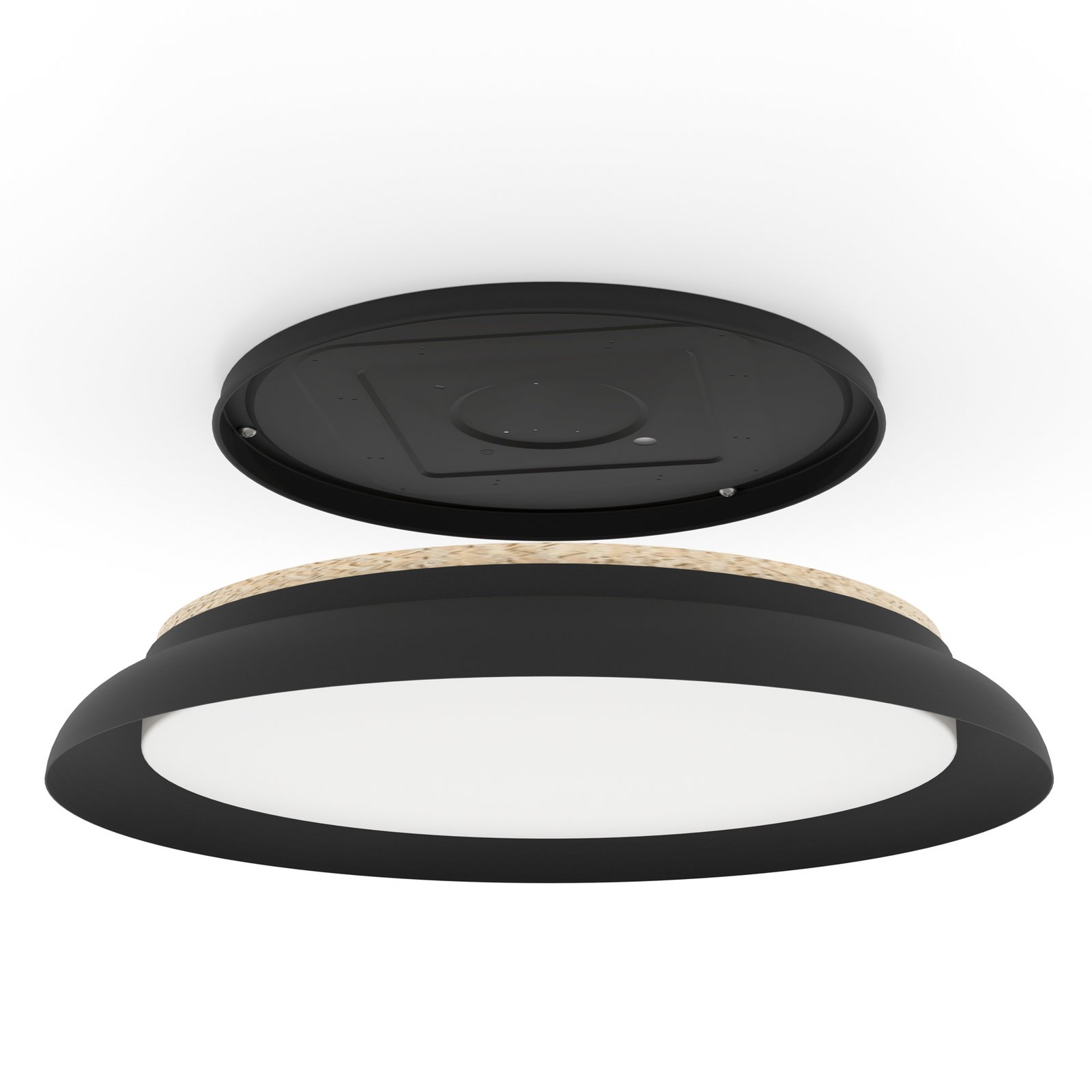 Plafón LED Penjamo Ø 46,5cm, negro