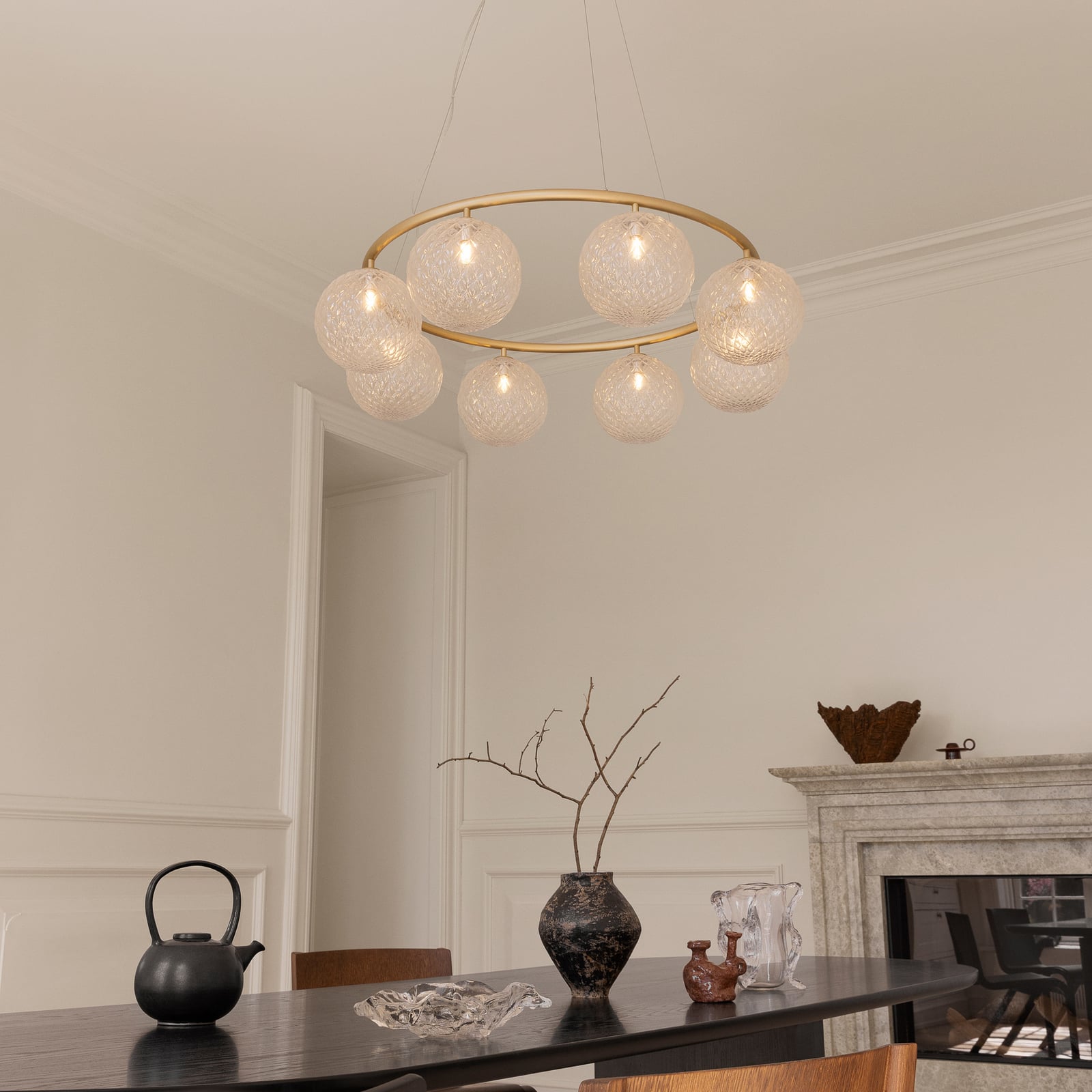 Miira 8 Circular Chandelier, brass/clear, Ø 100cm - Nuura Miira 8 Circular Chandelier, brass/clear, Ø 100cm - Nuura