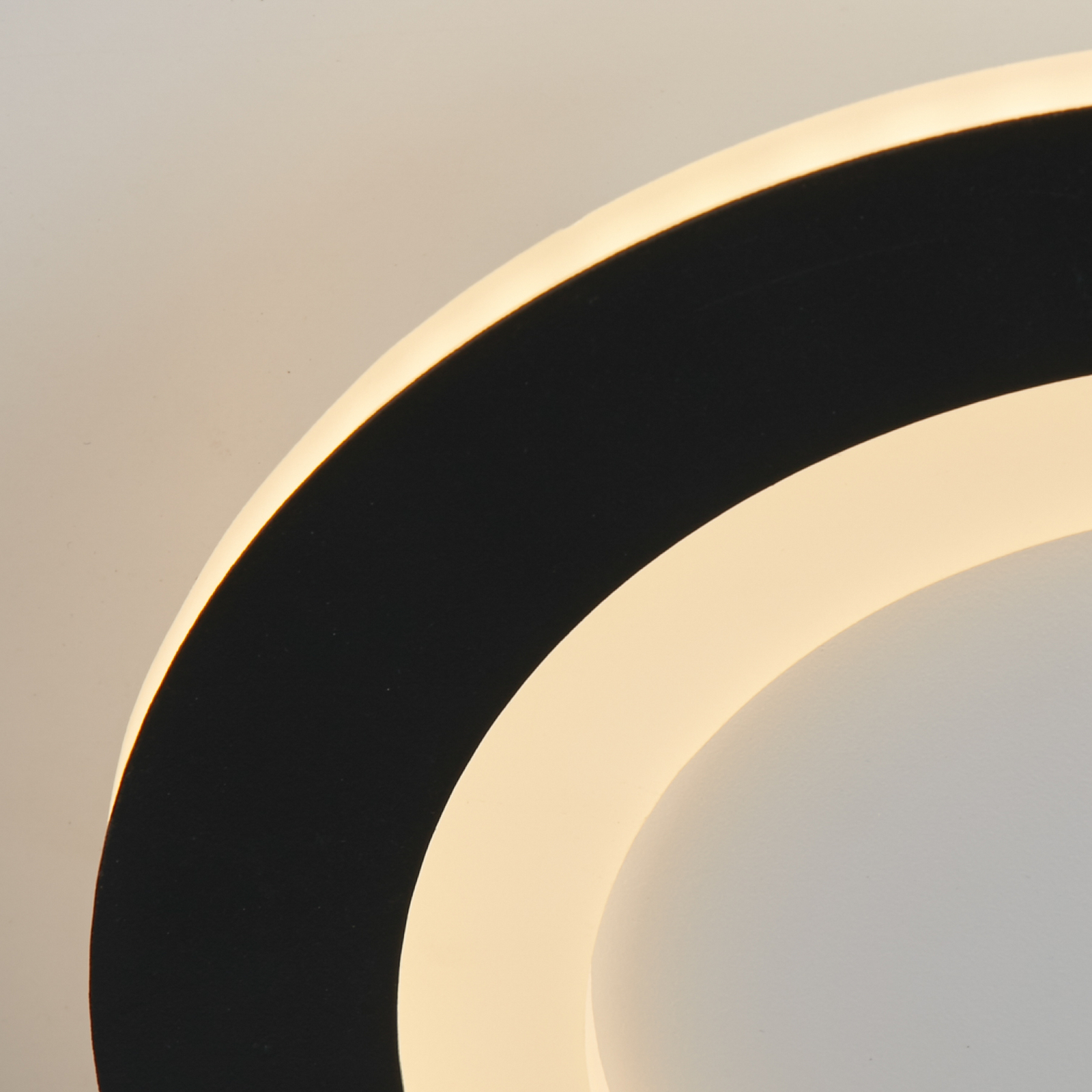 Φωτιστικό οροφής LED Ringo, Ø 25 cm, μαύρο/λευκό, σίδερο/ακρυλικό, CCT