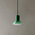 Candeeiro suspenso Grupa Onda, verde, Ø 17 cm, vidro, GU10