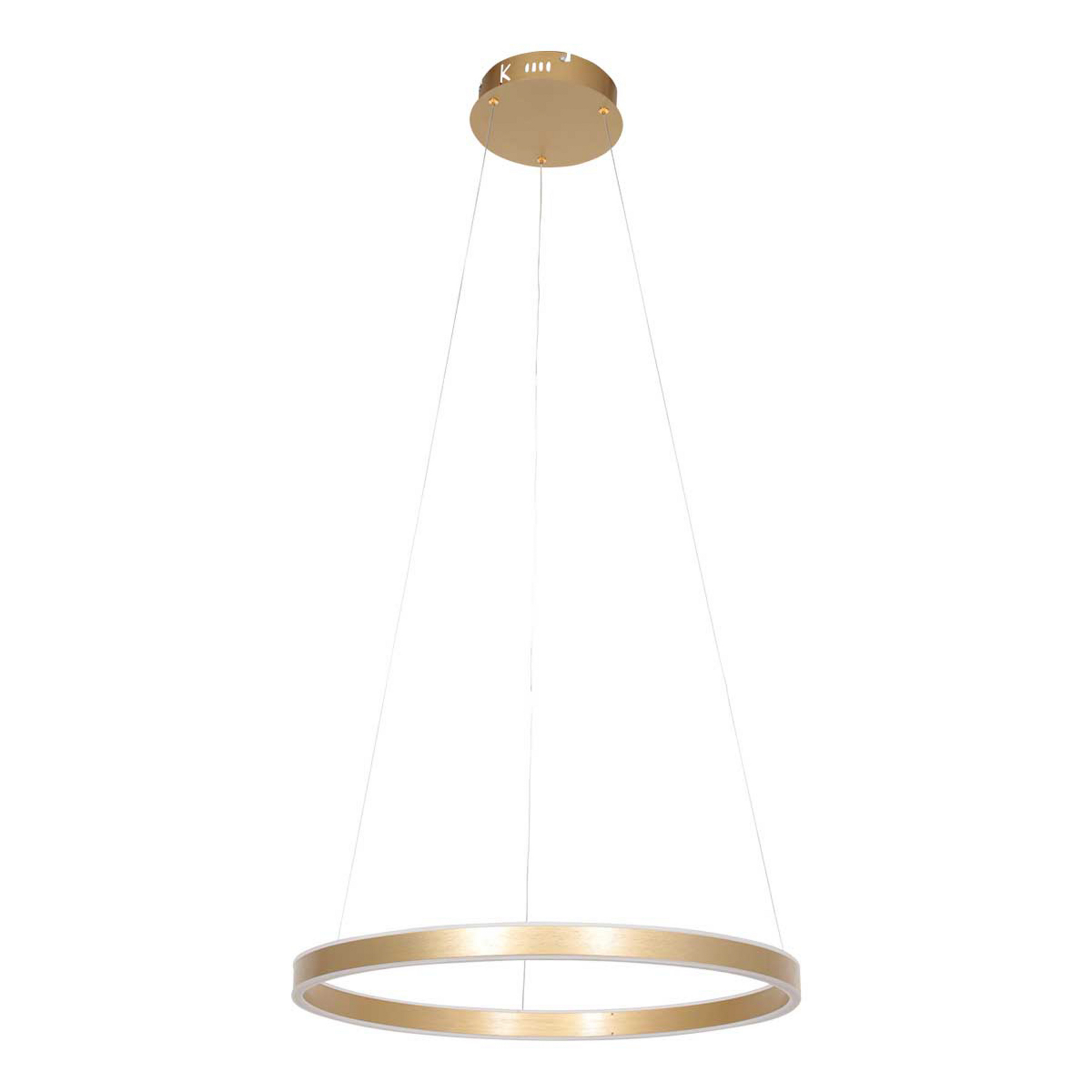 LED-riippuvalaisin Ringlux Ø60 cm, 2 lamppua kulta