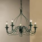 Kroonluchter Filo 5-lamps groen antiek